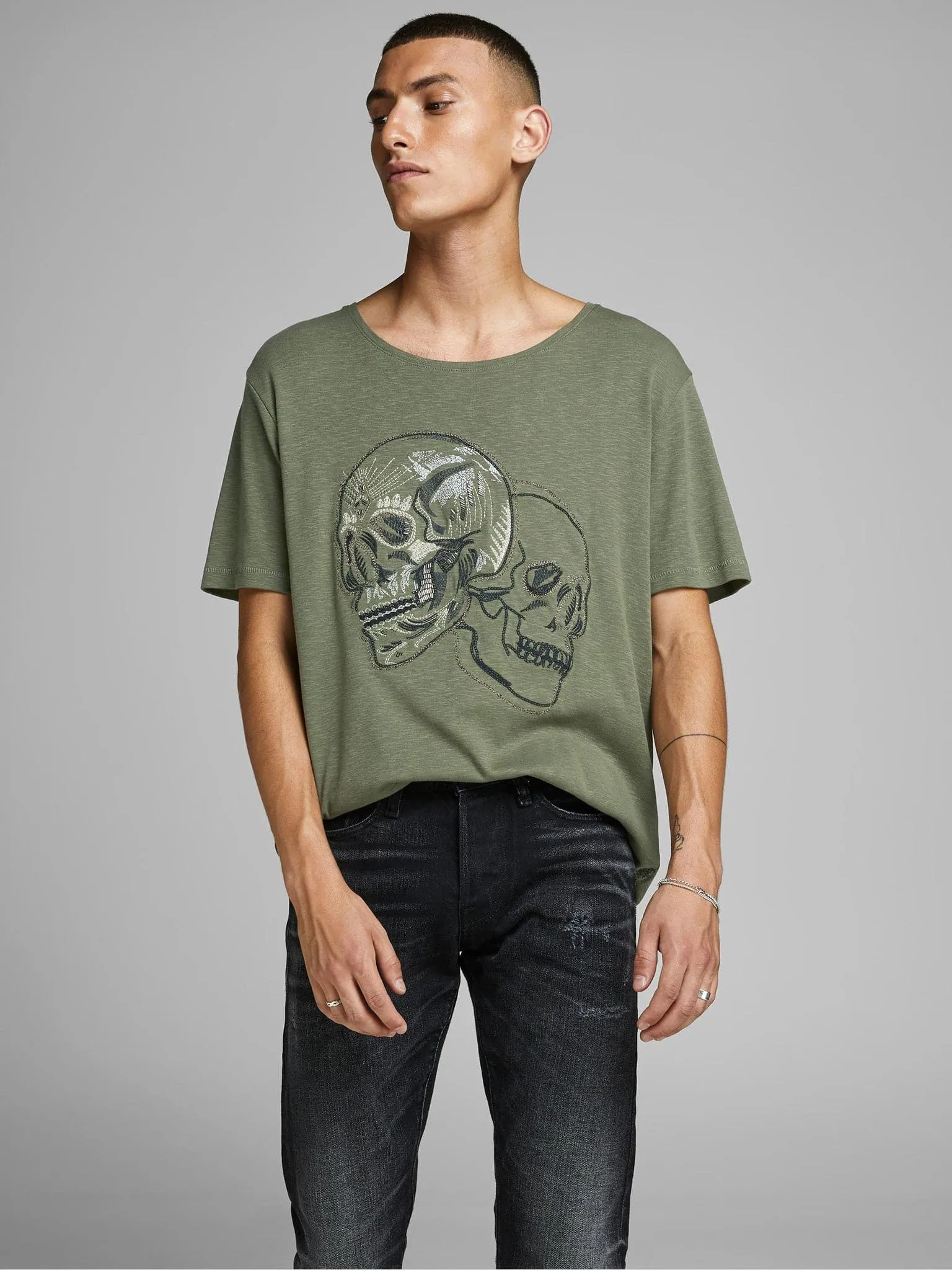 Ανδρικό t-shirt JORMEXA TEE SS CREW NECK BLK 12162809 | 12162809
