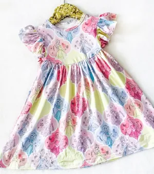 $12.50 EA -- 3-4 X 1, 4-5 X 2 - Girls Fun Character Dresses - Lantern Princesses