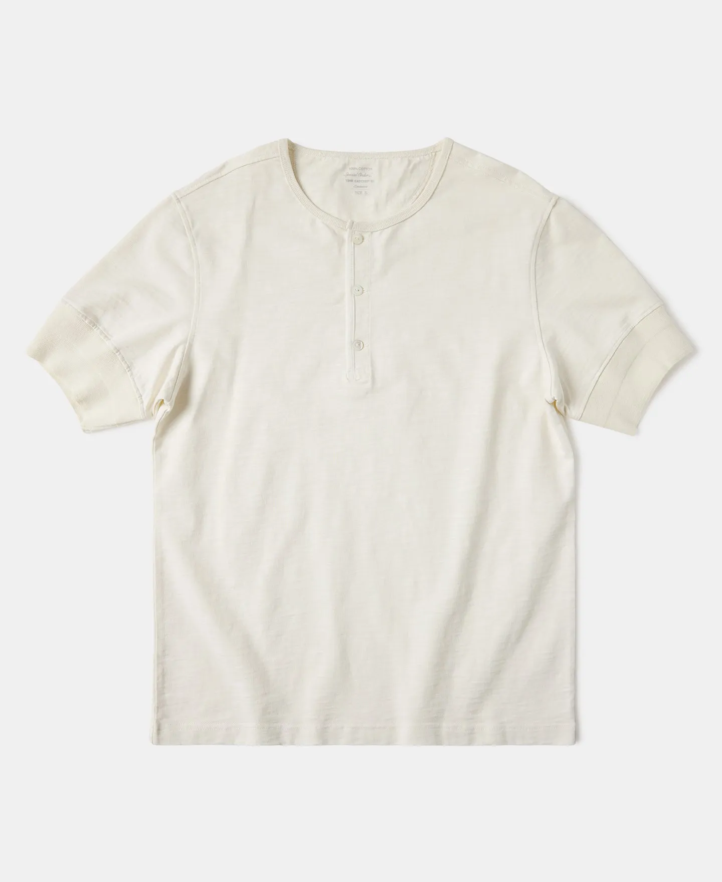 1900s 9.8 oz Slub Cotton Henley T-Shirt - Apricot