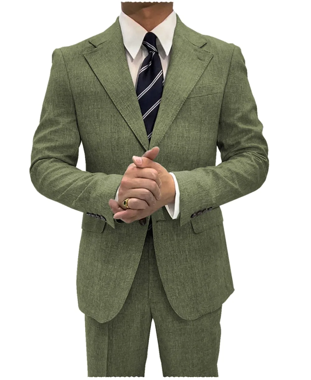 2 Pieces Single Button Notch Lapel Men Suit (Blazer Pants)