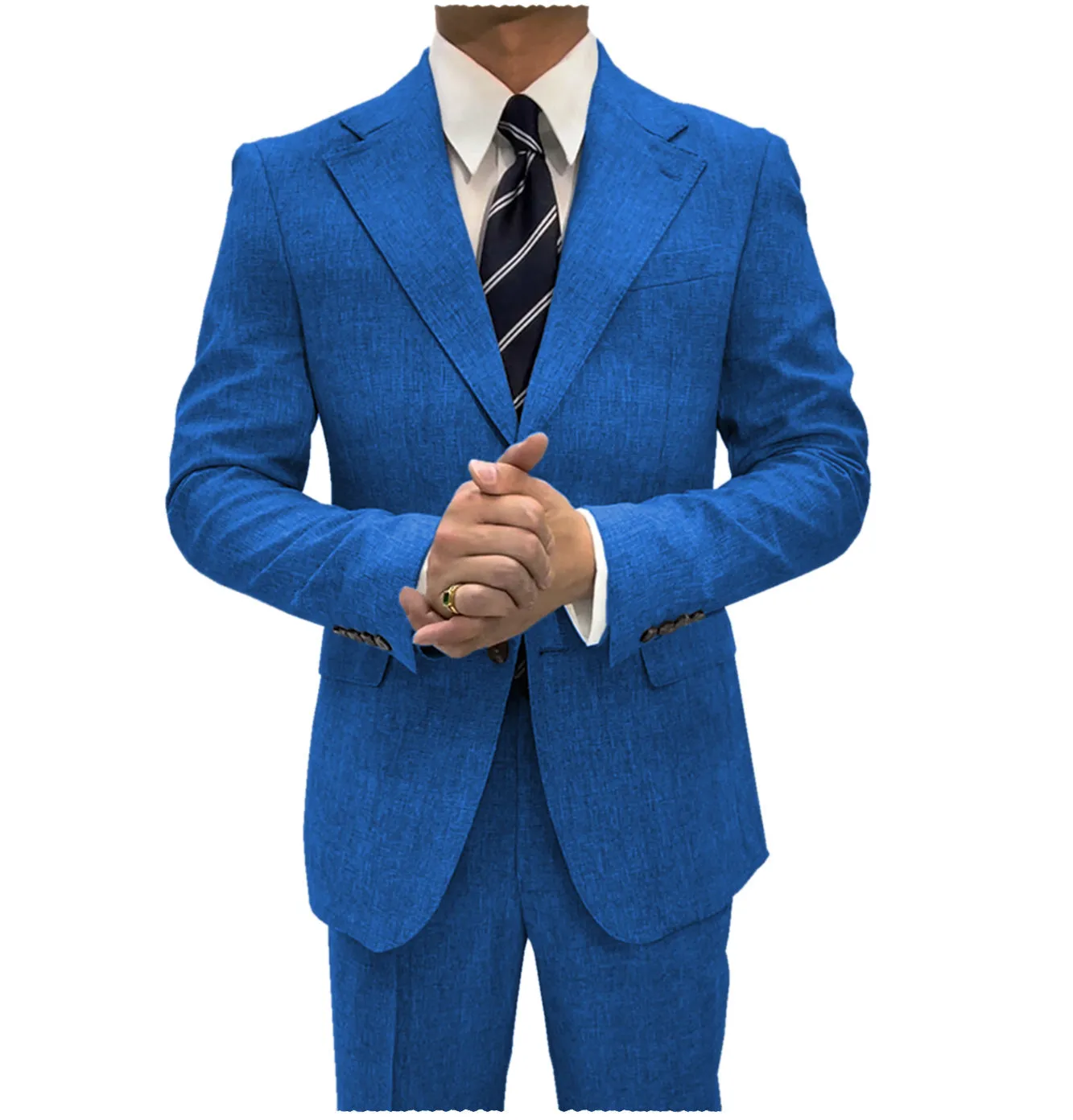 2 Pieces Single Button Notch Lapel Men Suit (Blazer Pants)