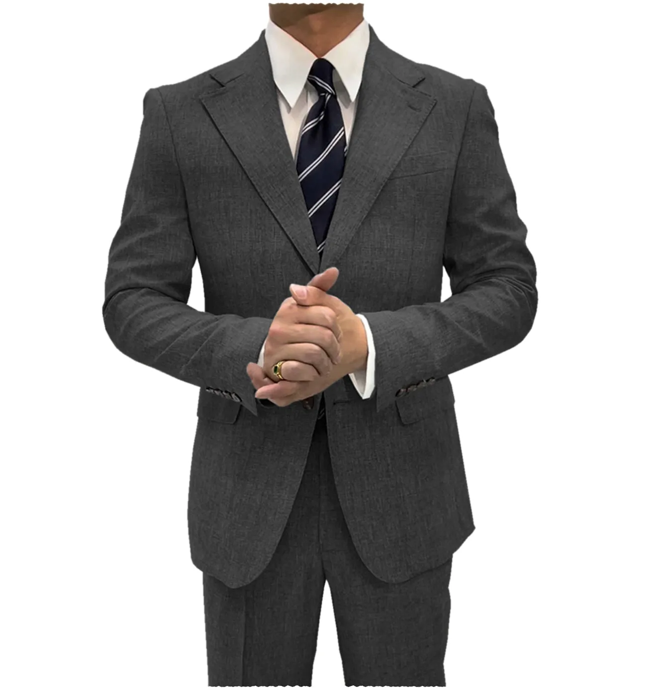 2 Pieces Single Button Notch Lapel Men Suit (Blazer Pants)