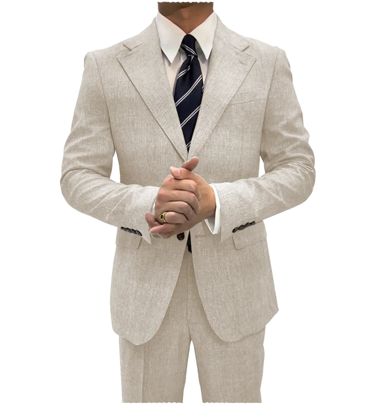 2 Pieces Single Button Notch Lapel Men Suit (Blazer Pants)
