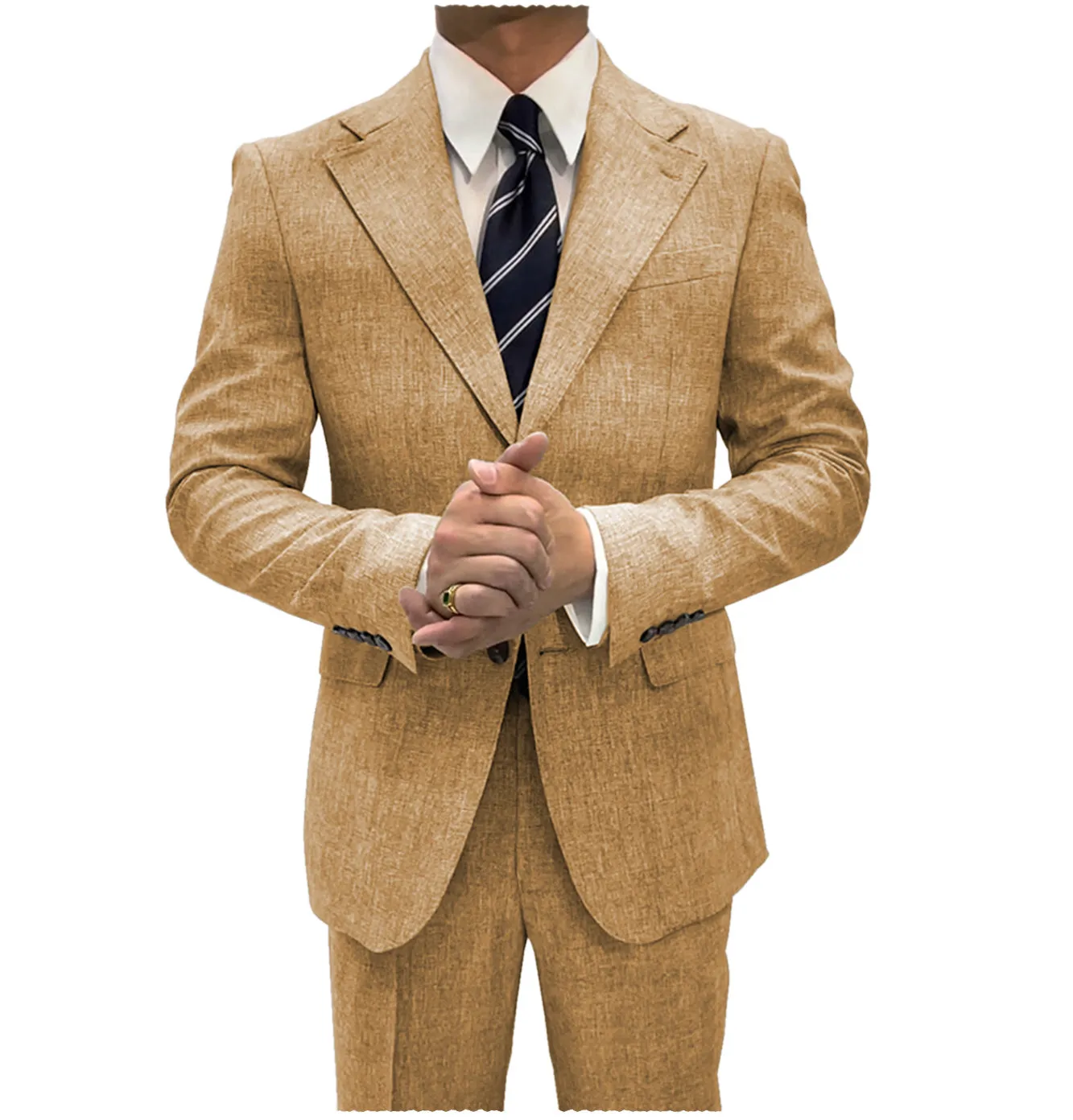 2 Pieces Single Button Notch Lapel Men Suit (Blazer Pants)
