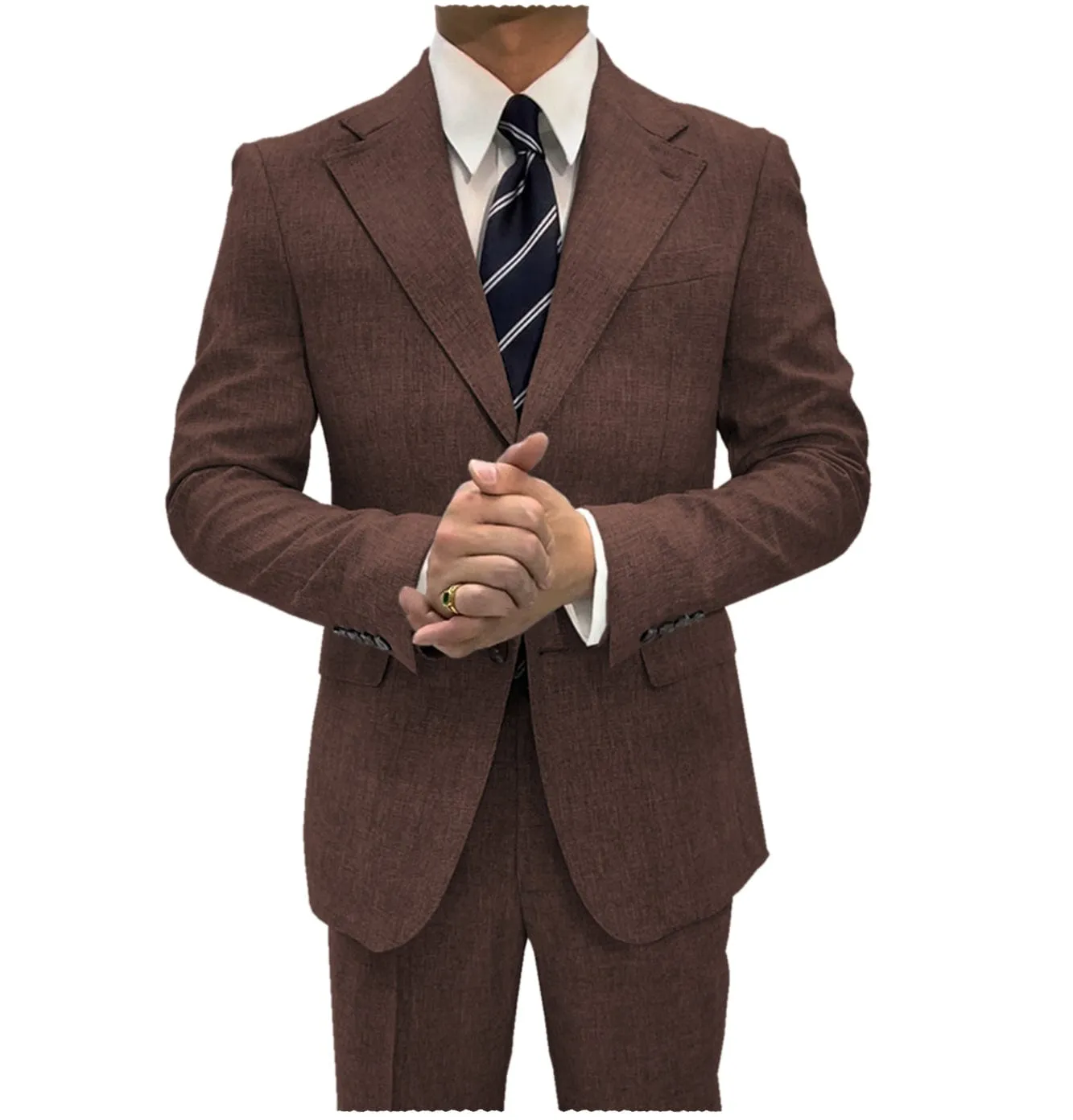 2 Pieces Single Button Notch Lapel Men Suit (Blazer Pants)
