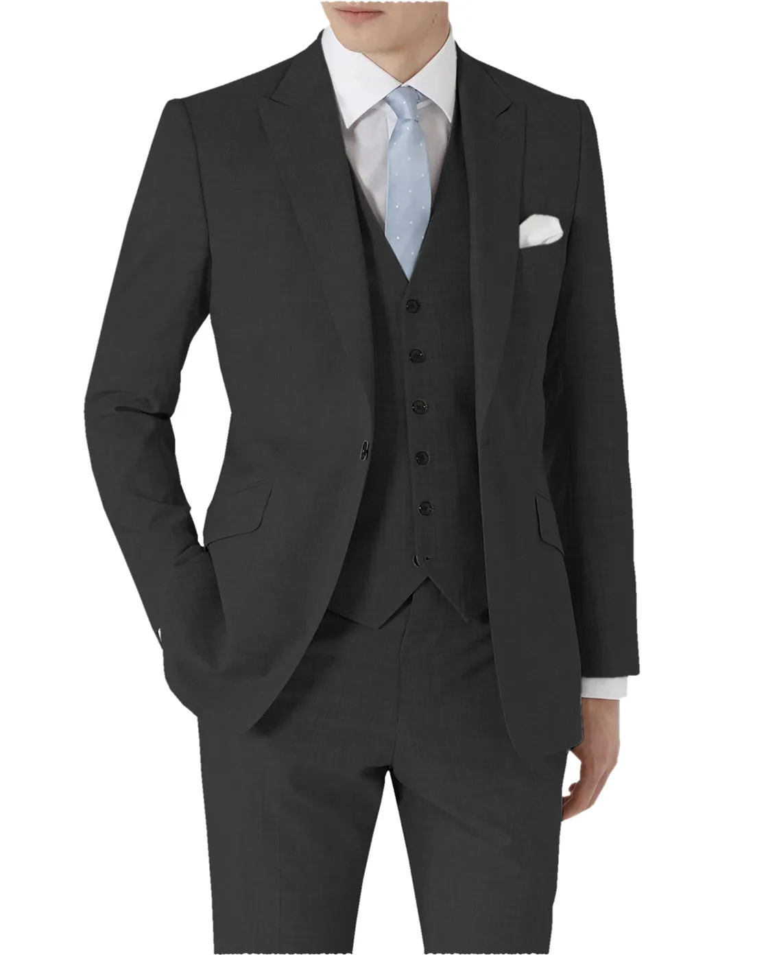 3 Pieces Single Buttons Peak Lapel Men Suit（Blazer Vest Pants）