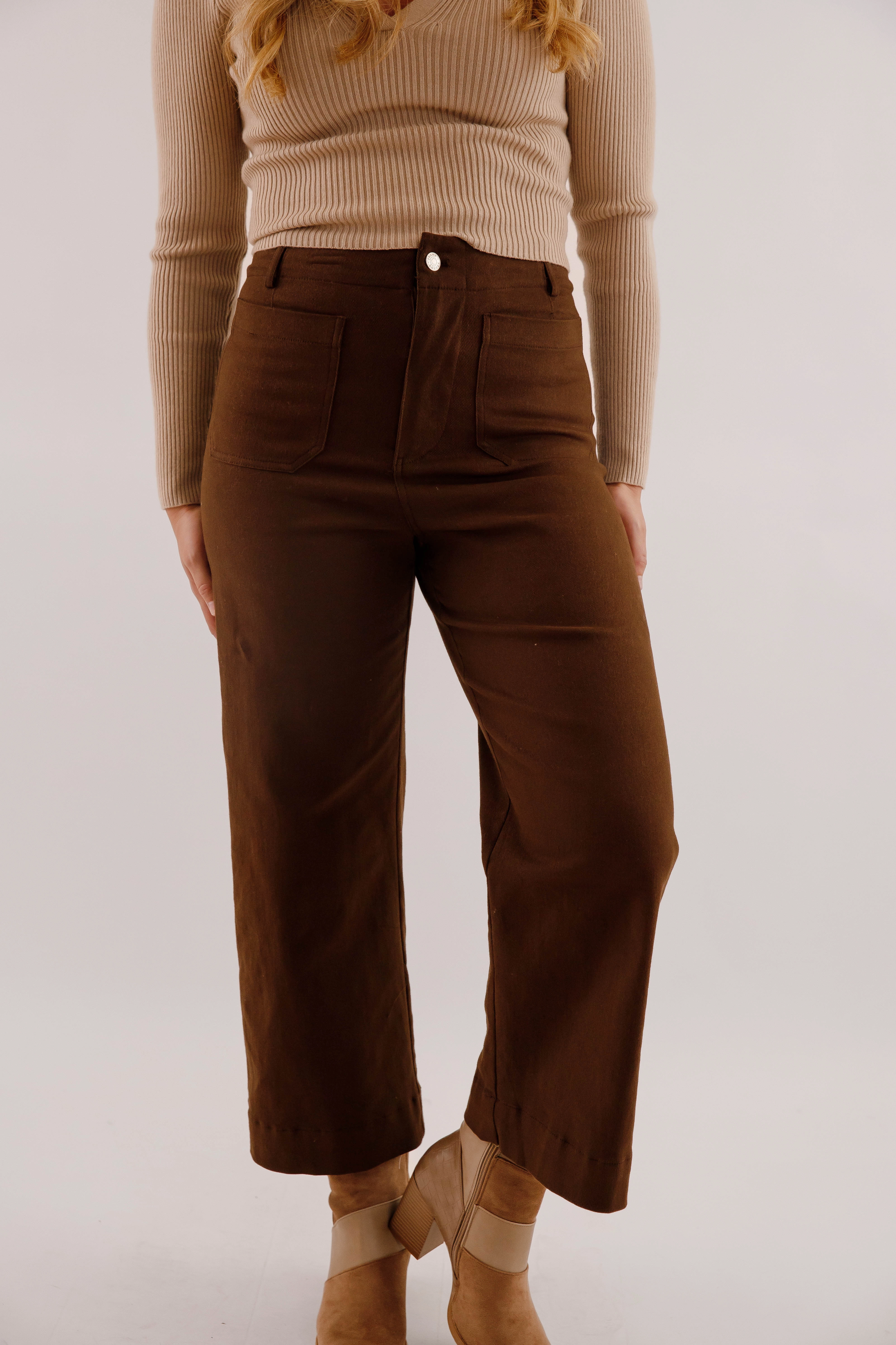 Taking A Pause Denim-Brown Performance Fit