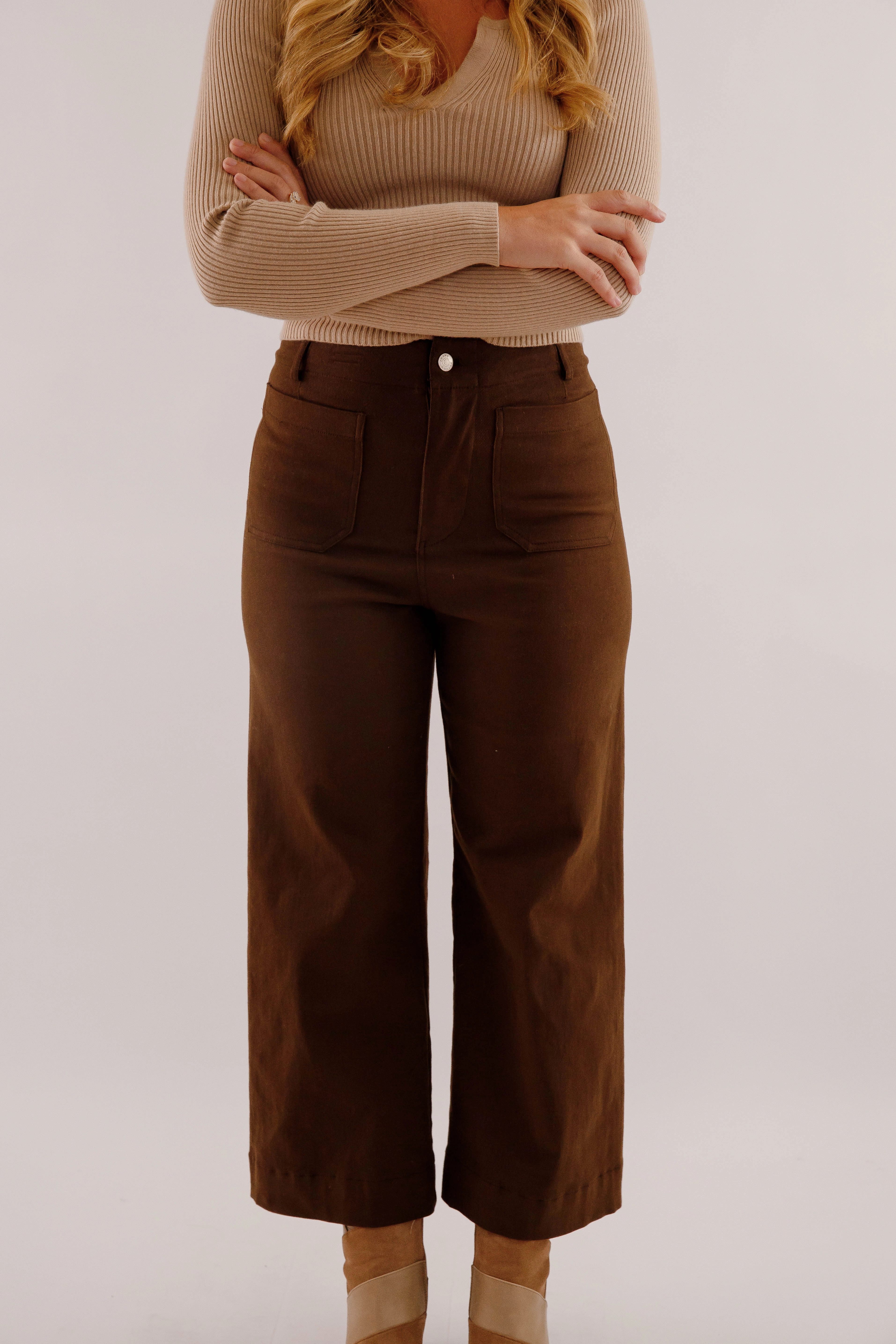 Taking A Pause Denim-Brown AllDayComfort