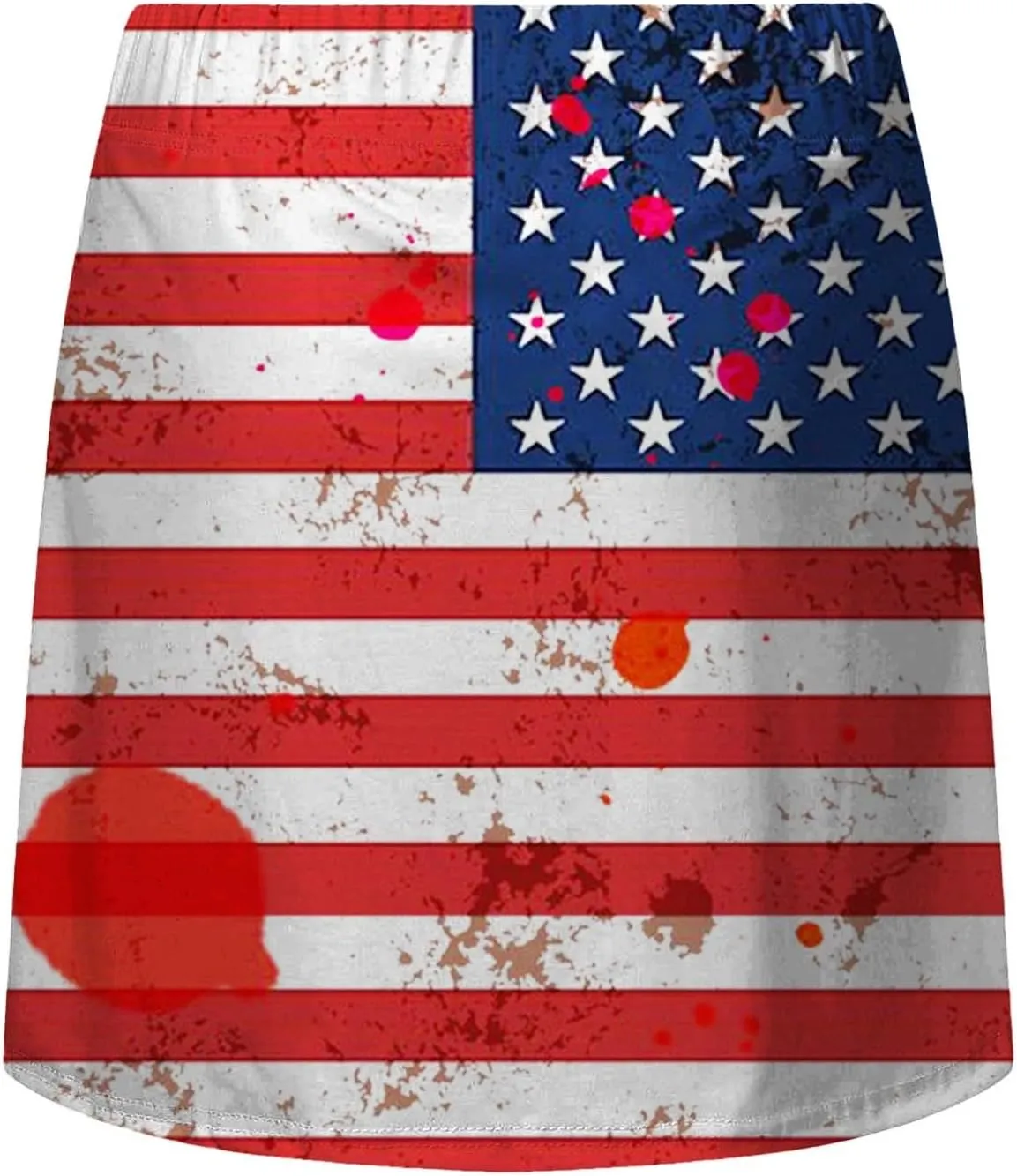 4th of July Tennis Skirts for Women Pleated Athletic Skort Lightweight Golf Skirts with Shorts Pocket Workout Pickleball