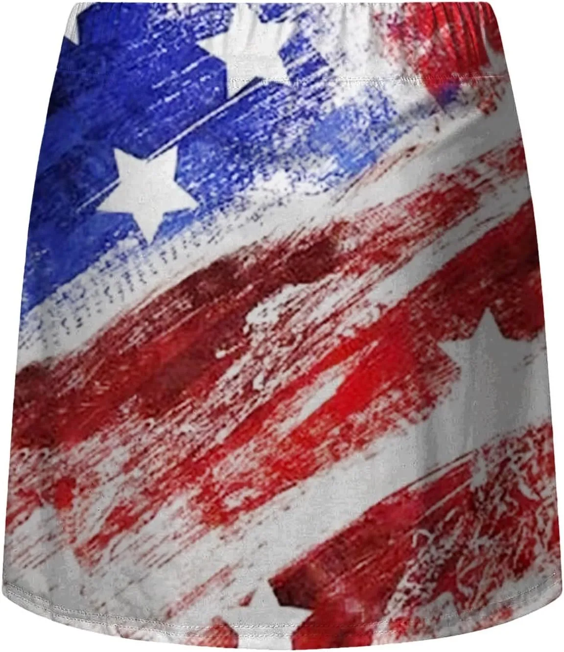 4th of July Tennis Skirts for Women Pleated Athletic Skort Lightweight Golf Skirts with Shorts Pocket Workout Pickleball
