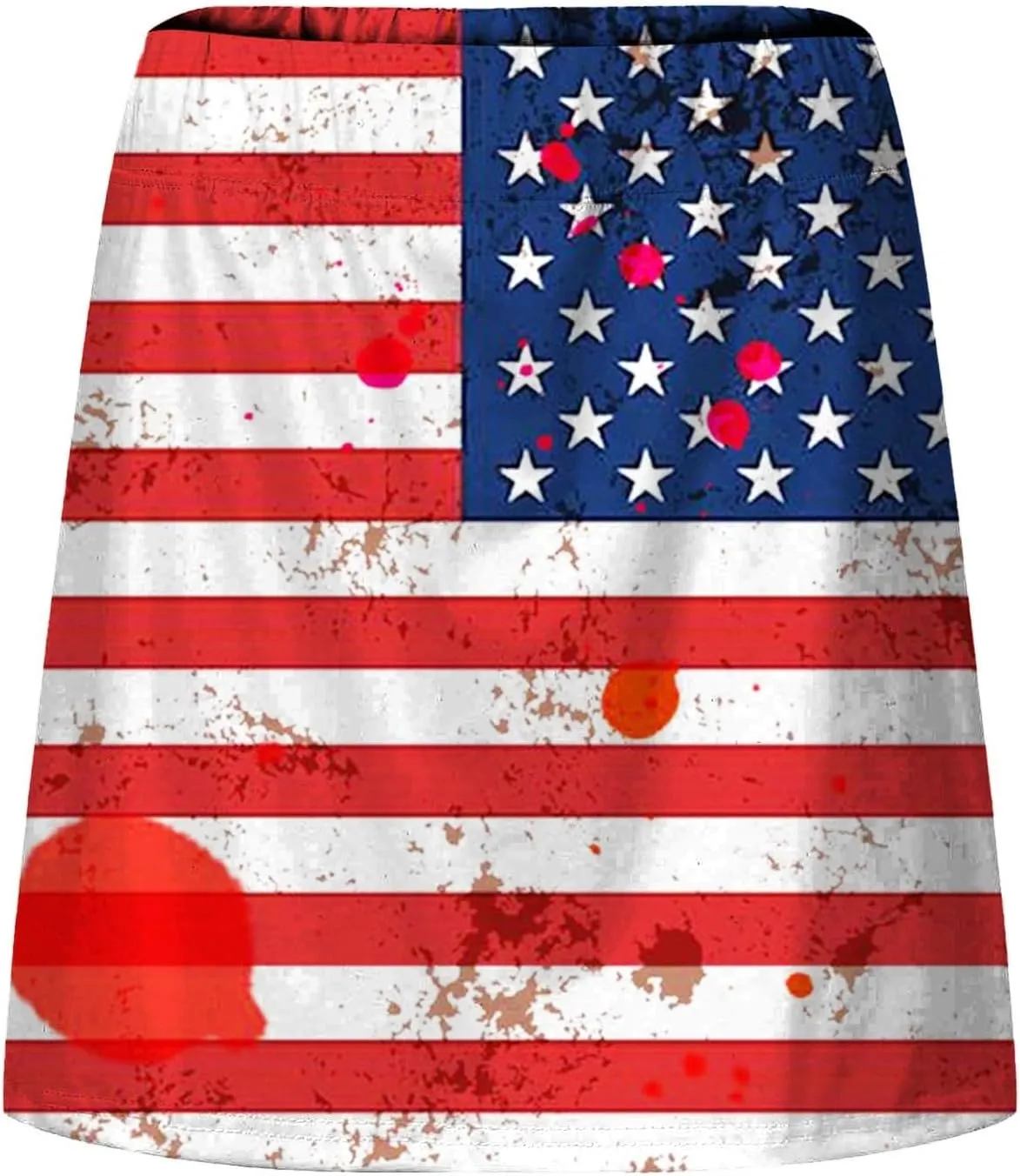 4th of July Tennis Skirts for Women Pleated Athletic Skort Lightweight Golf Skirts with Shorts Pocket Workout Pickleball