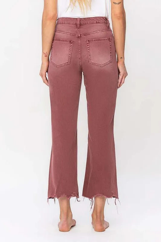 90S VINTAGE HIGH RISE CROP FLARE JEAN