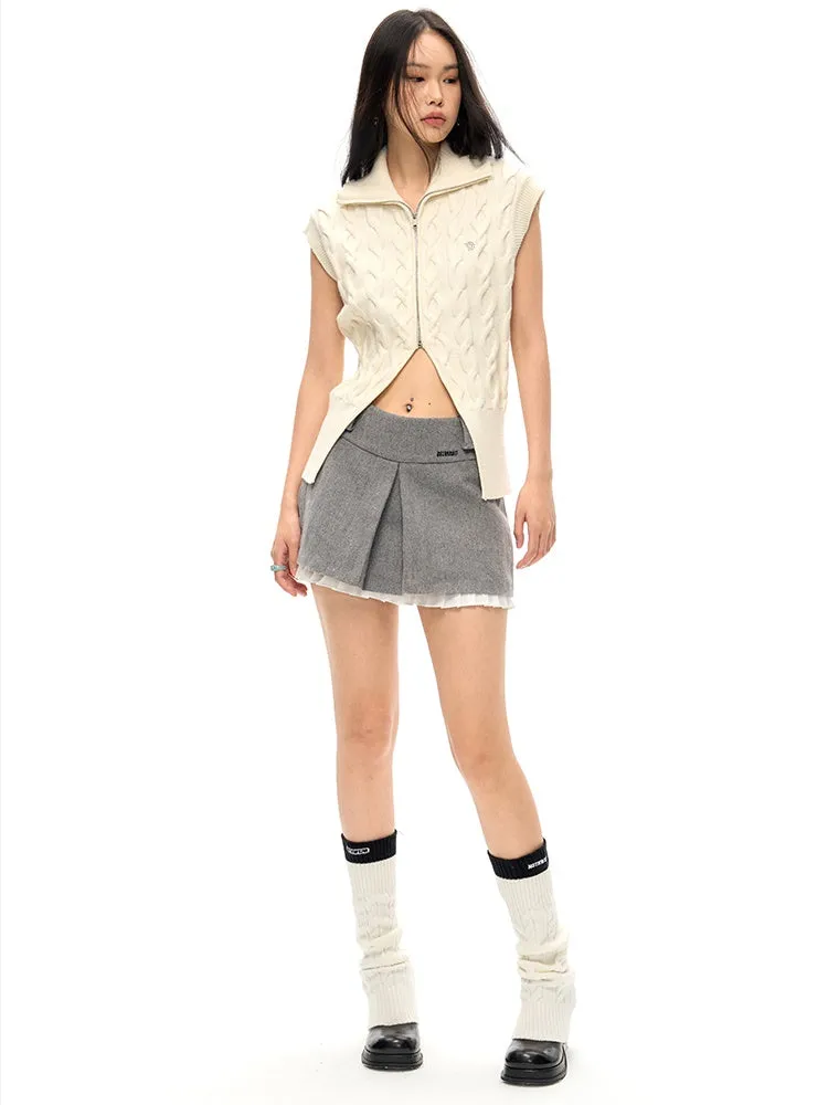 A-line Lace Stitch Skirt