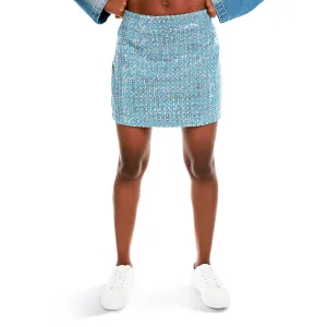A-Line Sequin Denim Skirt