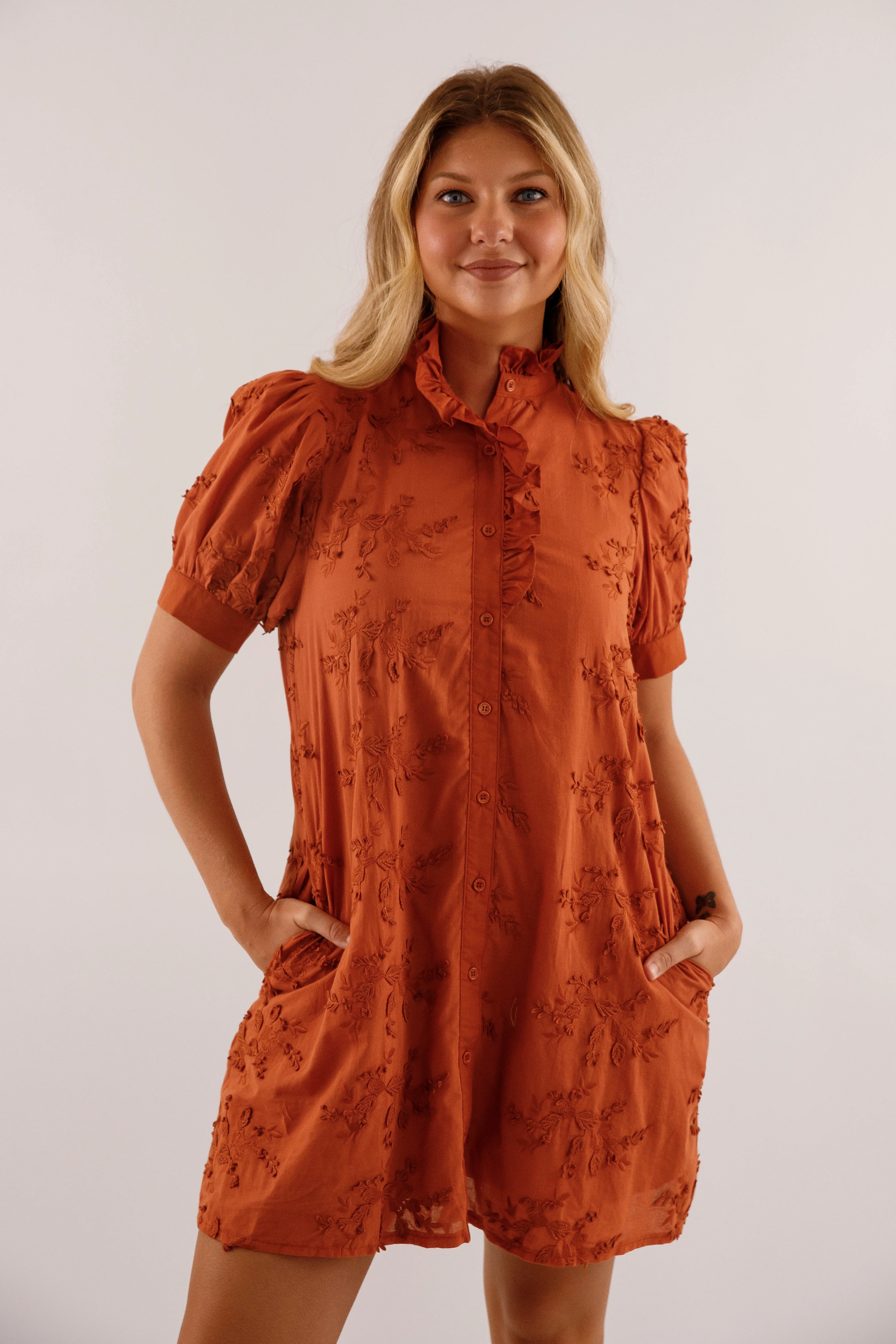 Vibrant Form Soft Stitch A Nice Introduction Dress-Rust