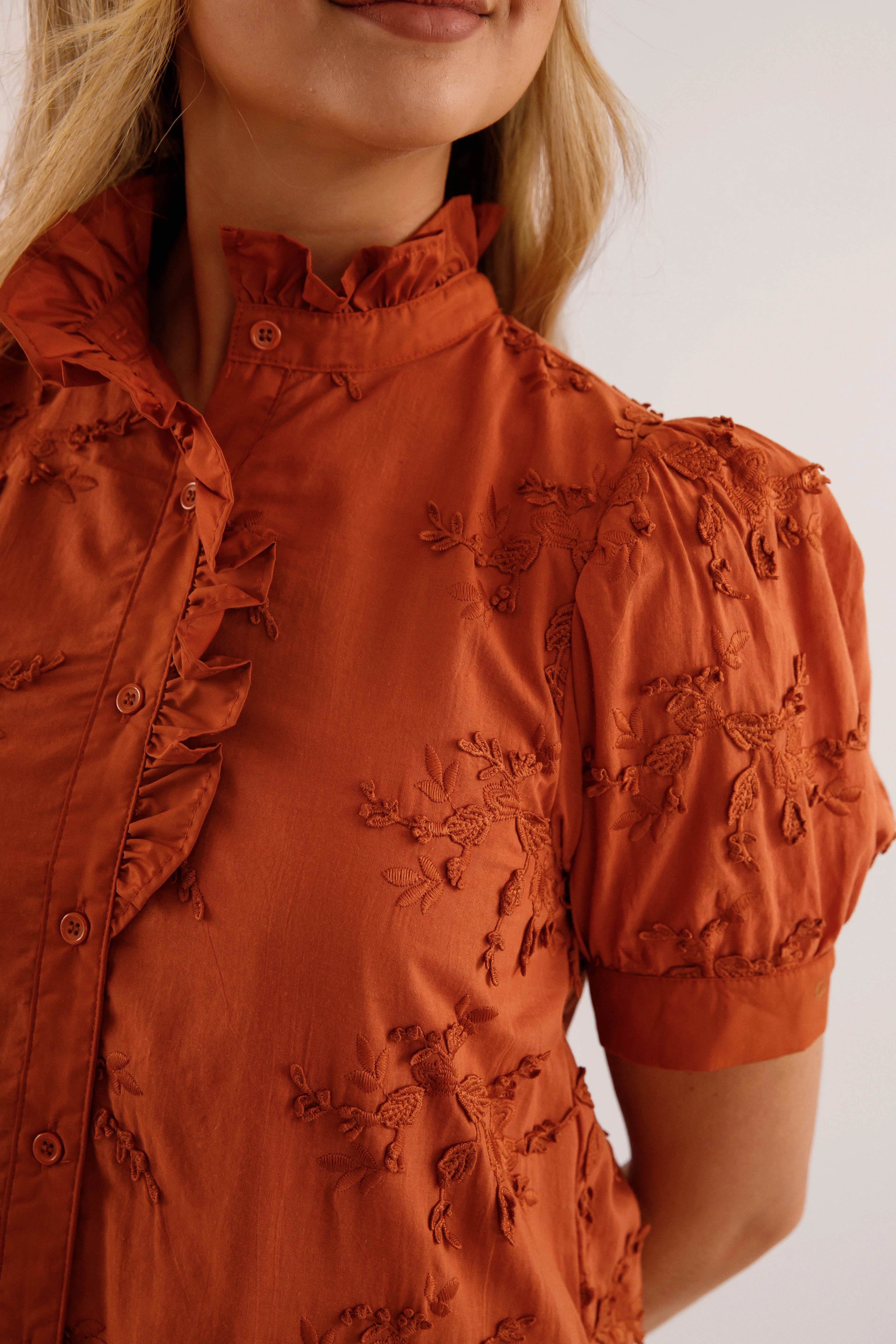 A Nice Introduction Dress-Rust Elastic-Cuff