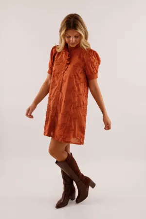 A Nice Introduction Dress-Rust Lazy Pick