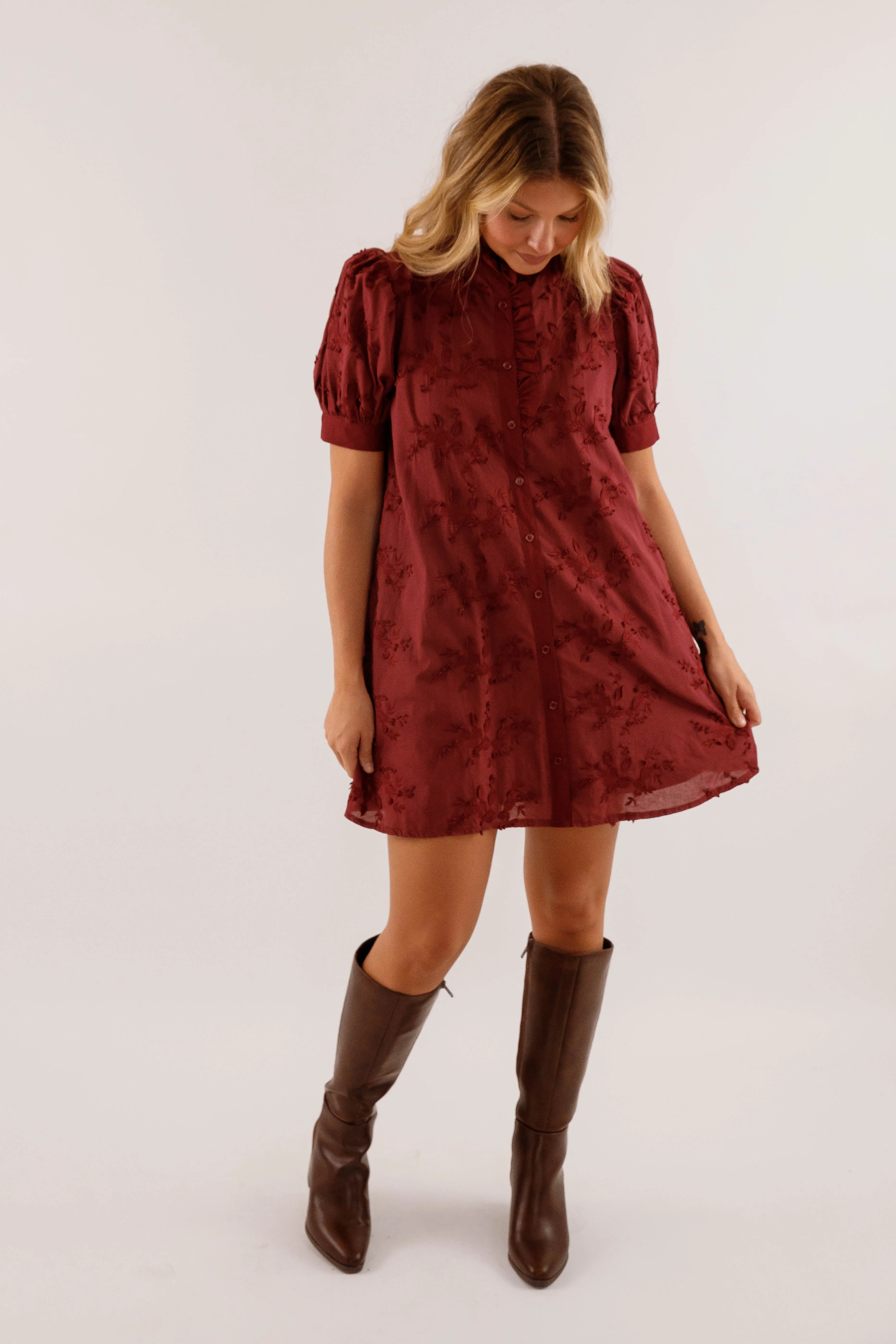 Smart Texture A Nice Introduction Dress-Wine
