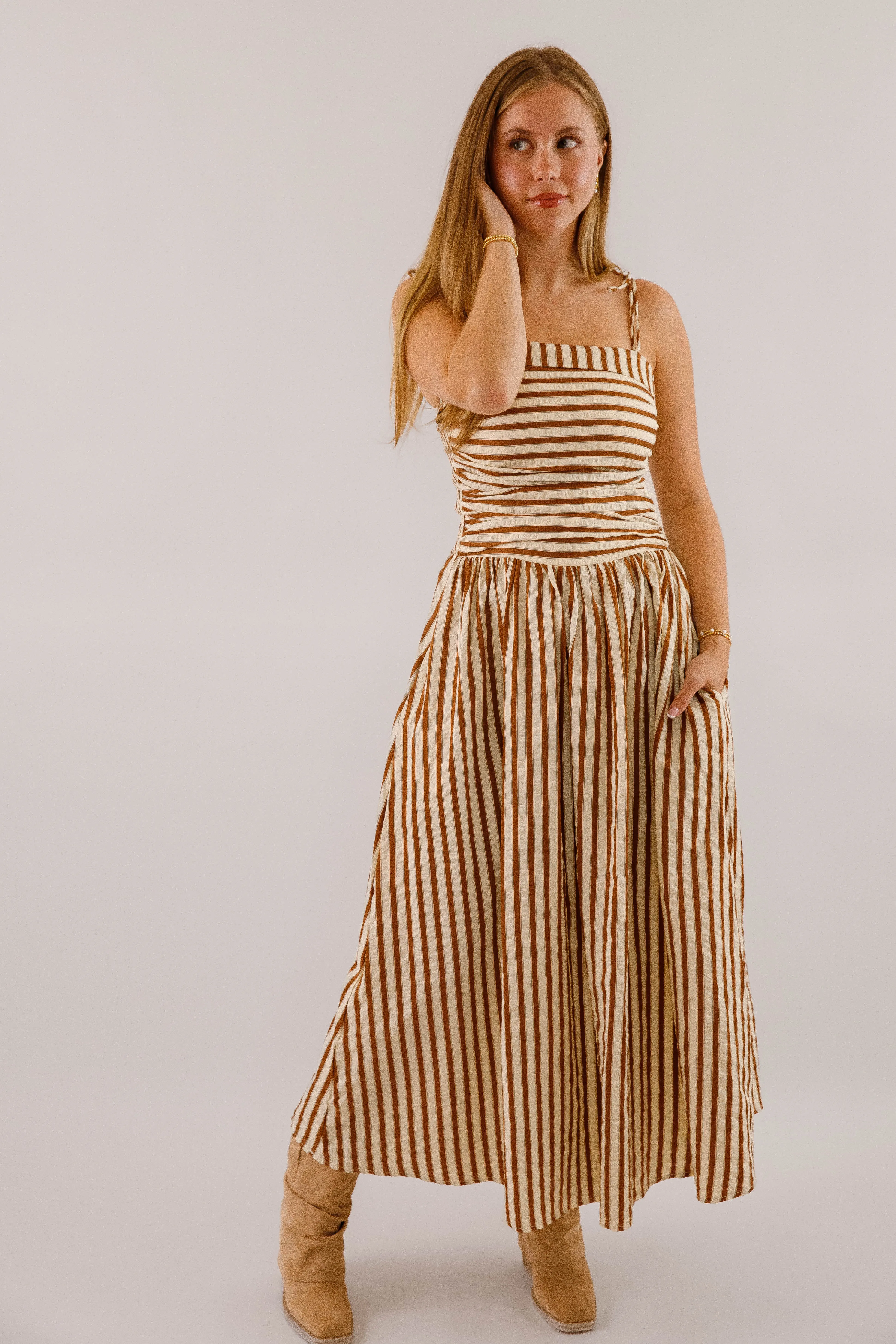 A Twist On Time Midi Dress Effortless Comfort