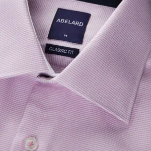 Abelard - Long Sleeve Business Shirt - Textured - Pink