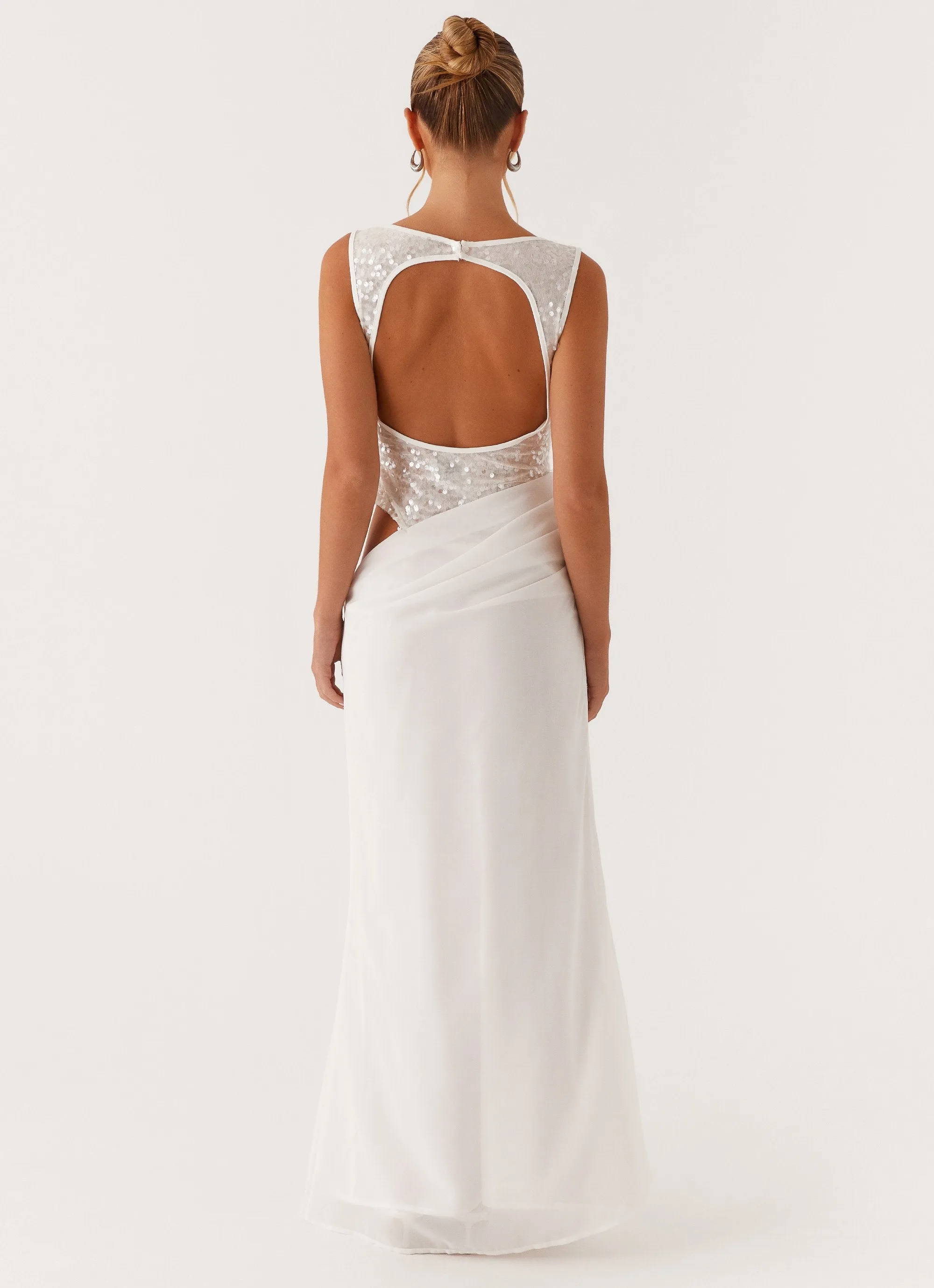 Above Ground Sequin Maxi Dress - White Soft Movement