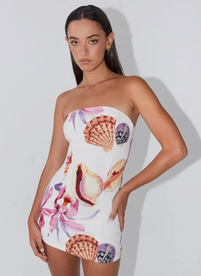 Trendy summer outfit Night Charm Freya Linen Mini Dress - Seaside Bouquet
