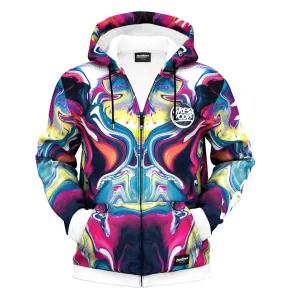 Abstract Cat Zip Up Hoodie