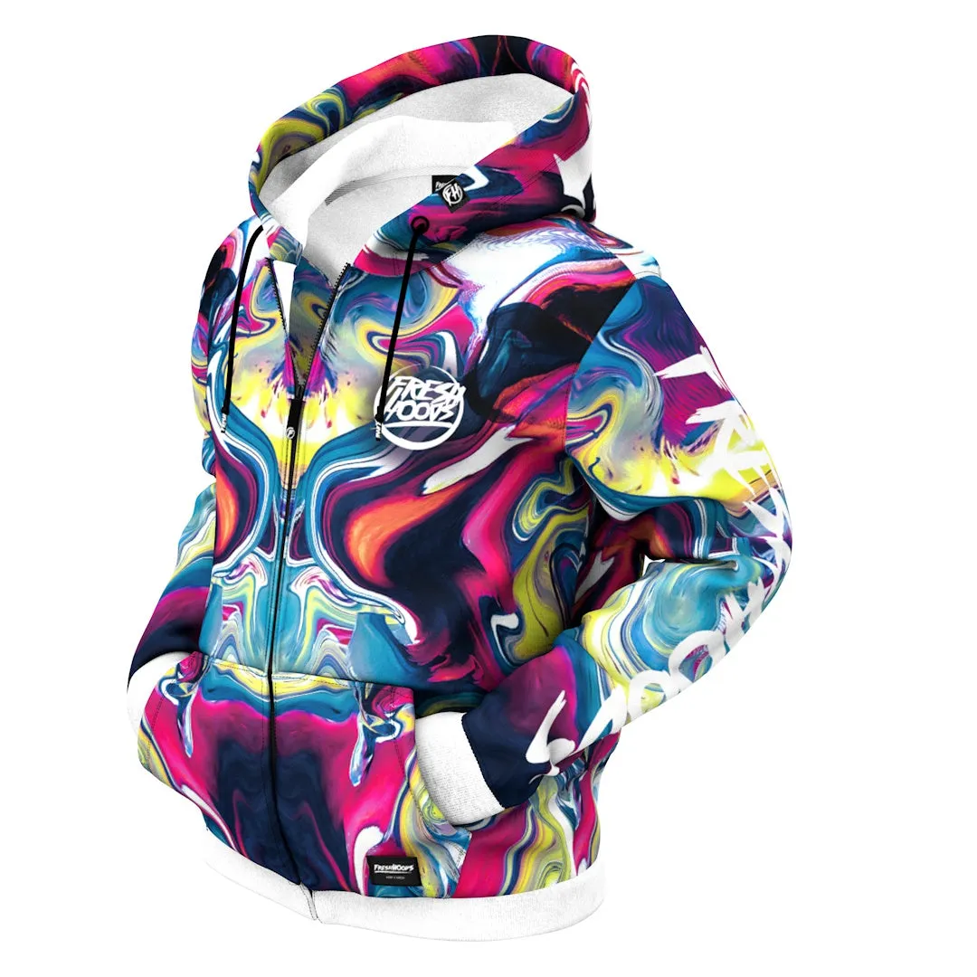 Abstract Cat Zip Up Hoodie