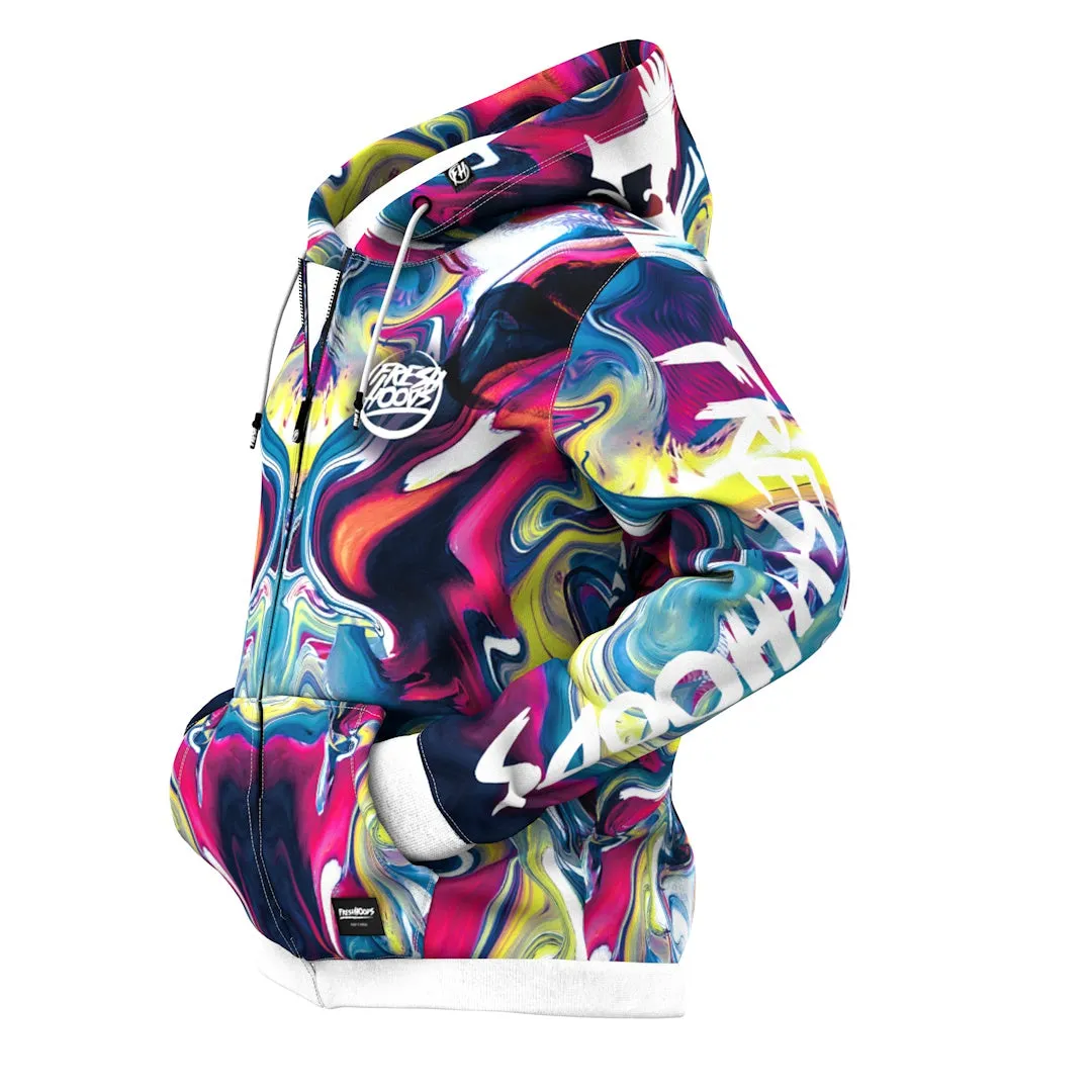 Abstract Cat Zip Up Hoodie