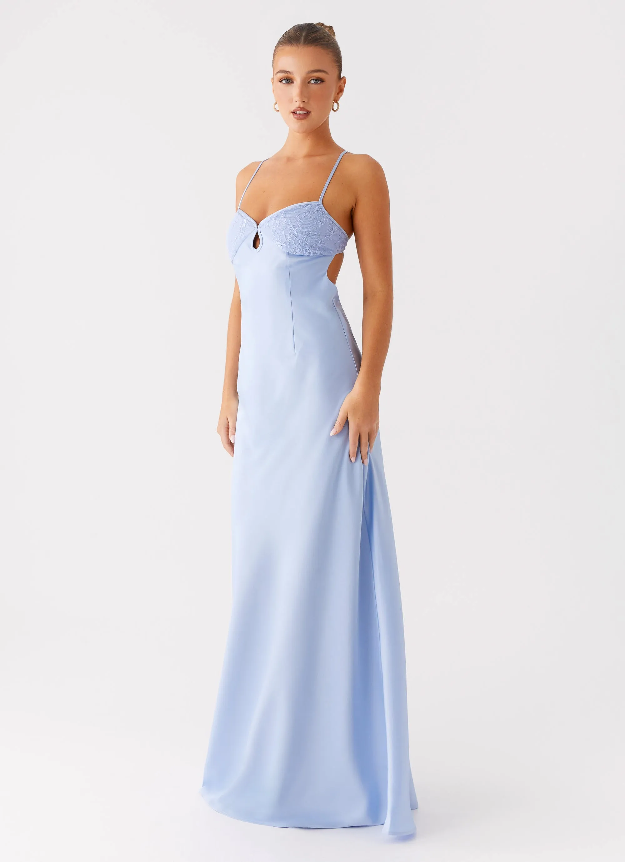 Joanie Maxi Dress - Blue Halter neck Easy Movement