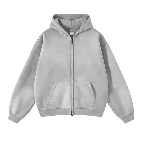 Acid Wash Zip Up Hoodie