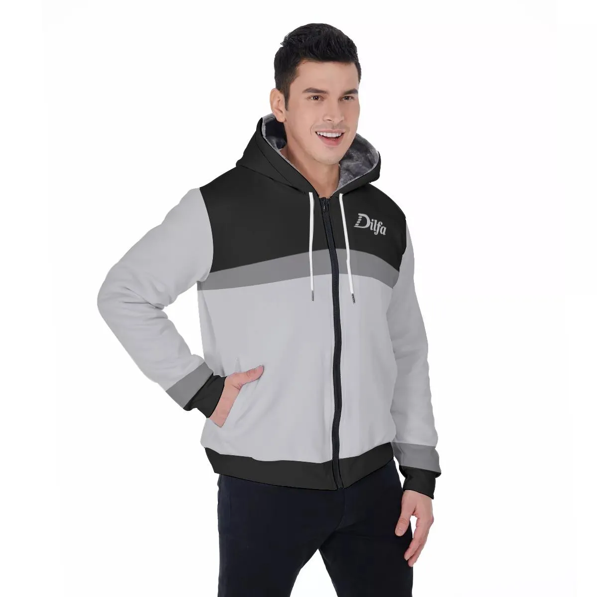 Active Men's Heavy Fleece Zip Up Hoodie