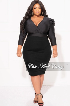Final Sale Plus Size Faux Bodysuit with Ruched Sleeves in Black AbrasionResistantFabric Built-in shorts