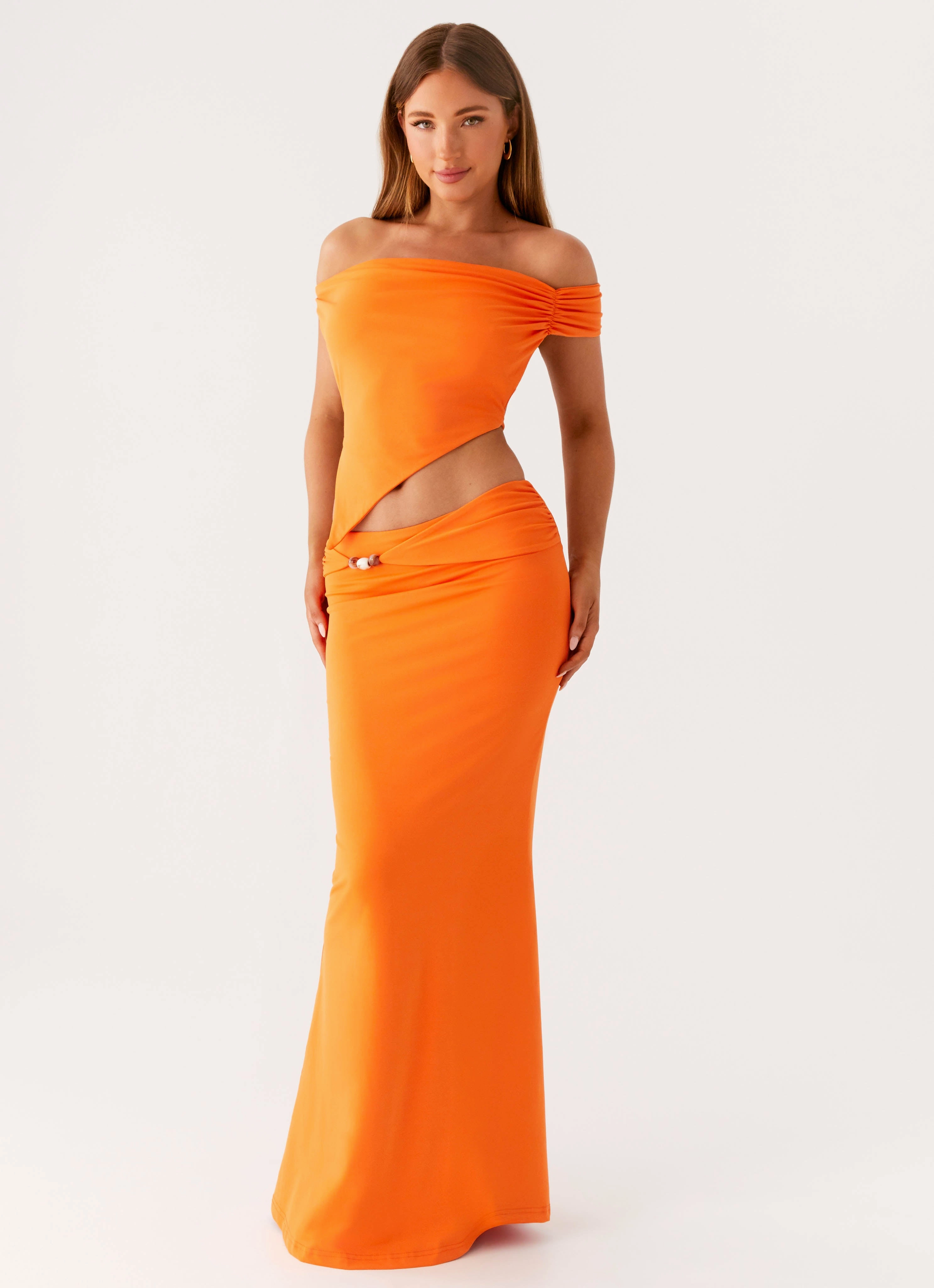Versatile Design Mention Maxi Skirt - Orange