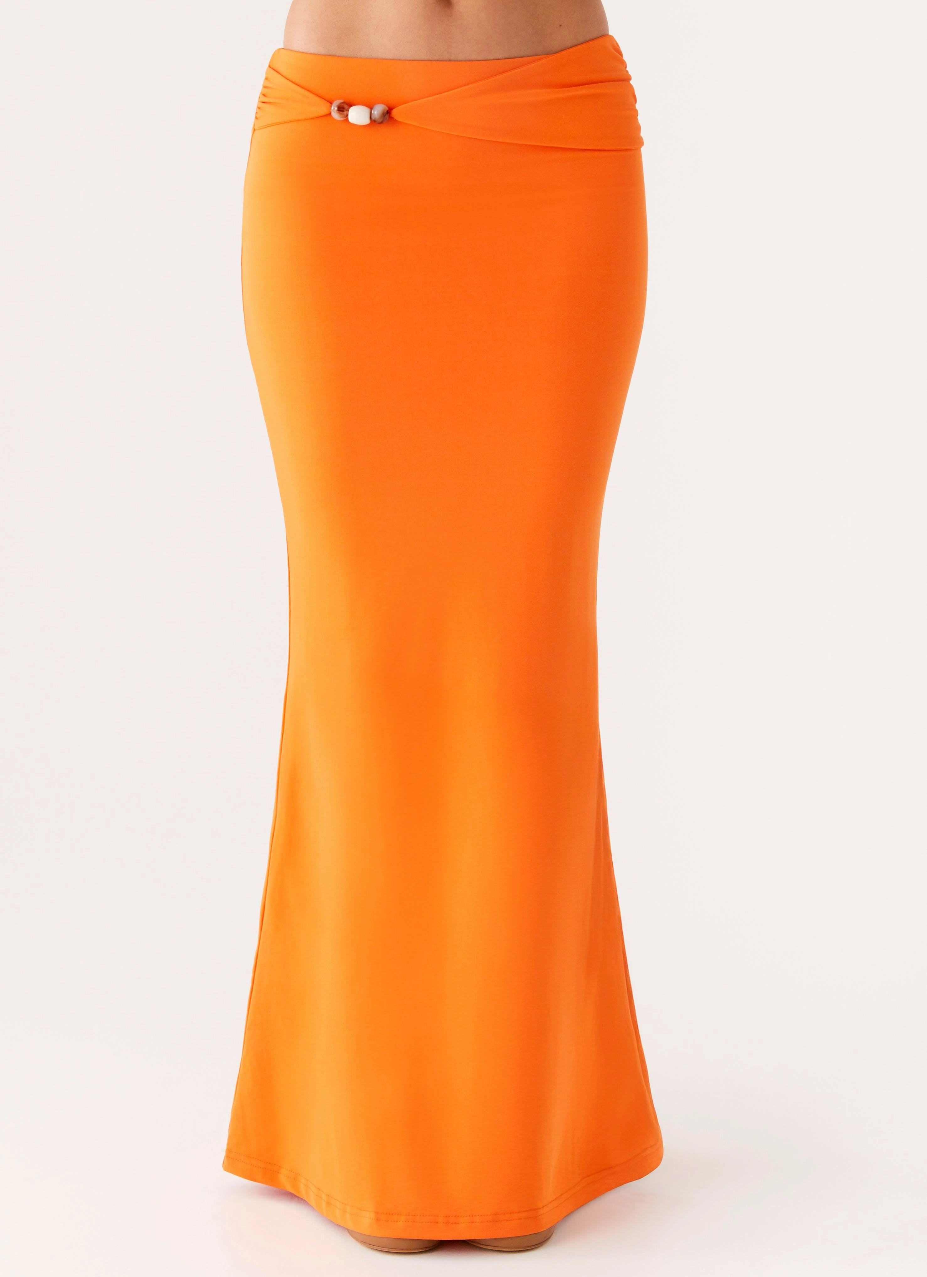 Mention Maxi Skirt - Orange Sporty Style