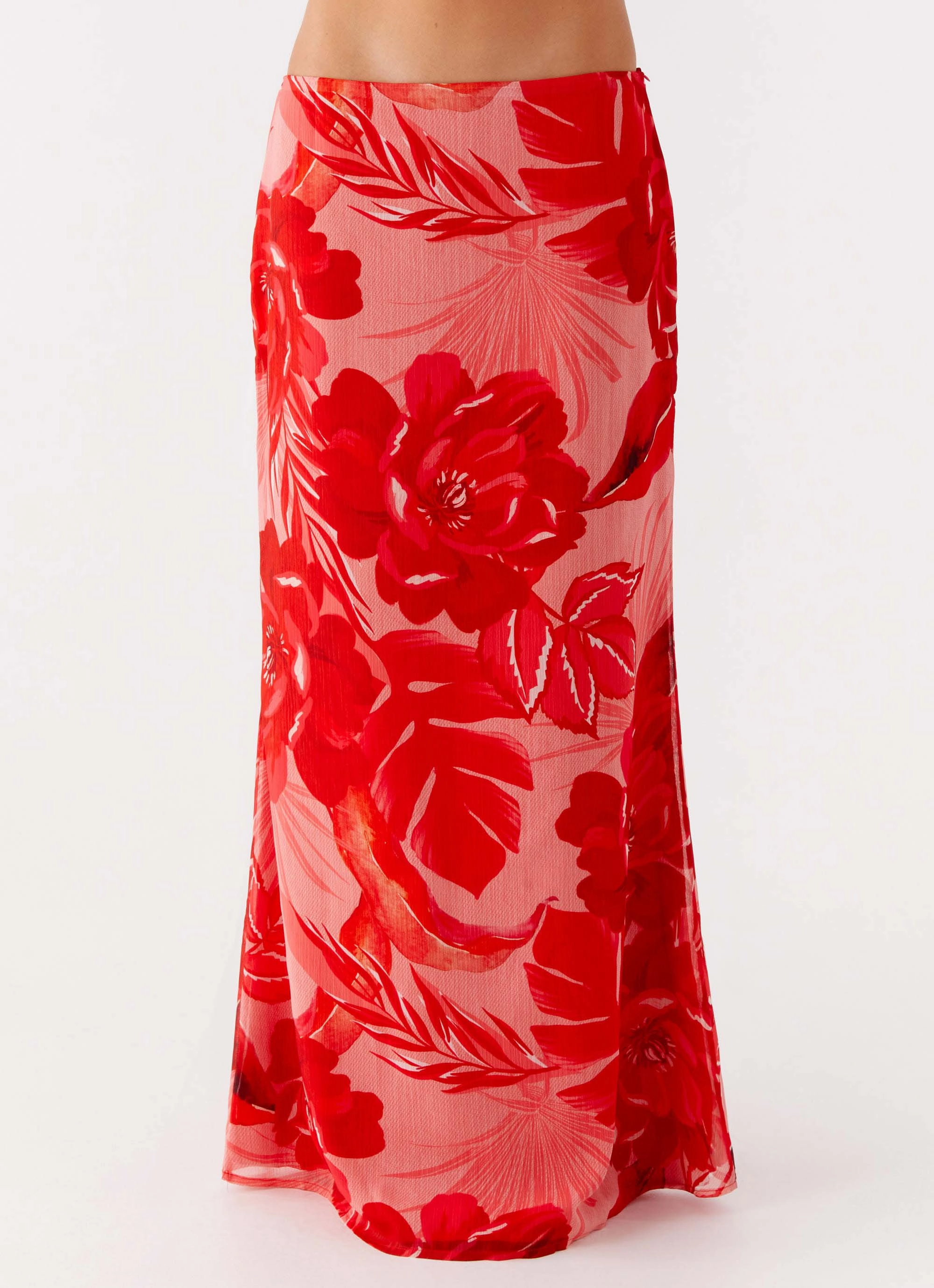 Soulful Low Rise Maxi Skirt - Sicily Sunsets Print EcoFriendlyBlend