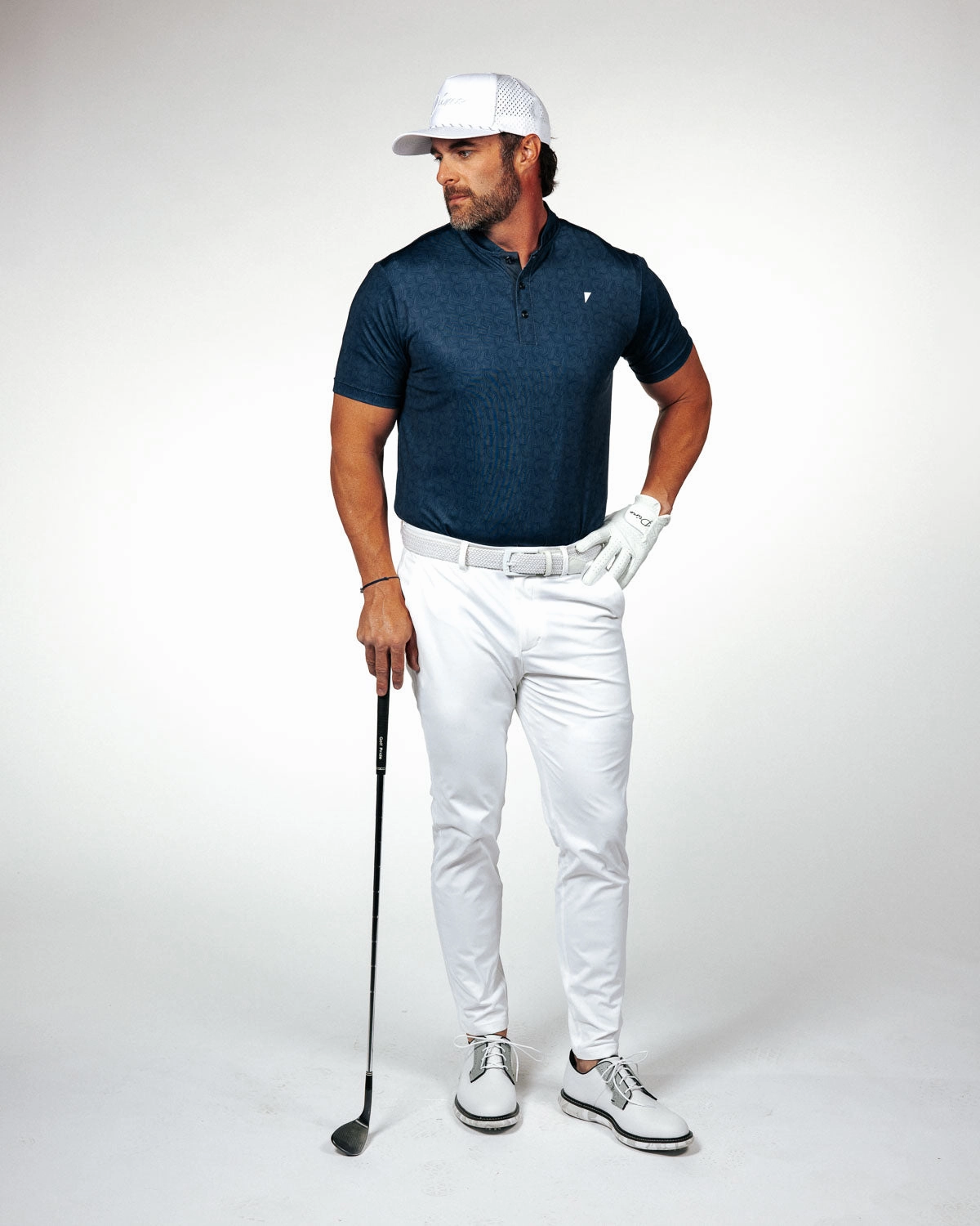 Navy Swirl Blade Polo Wear Resistant Edge
