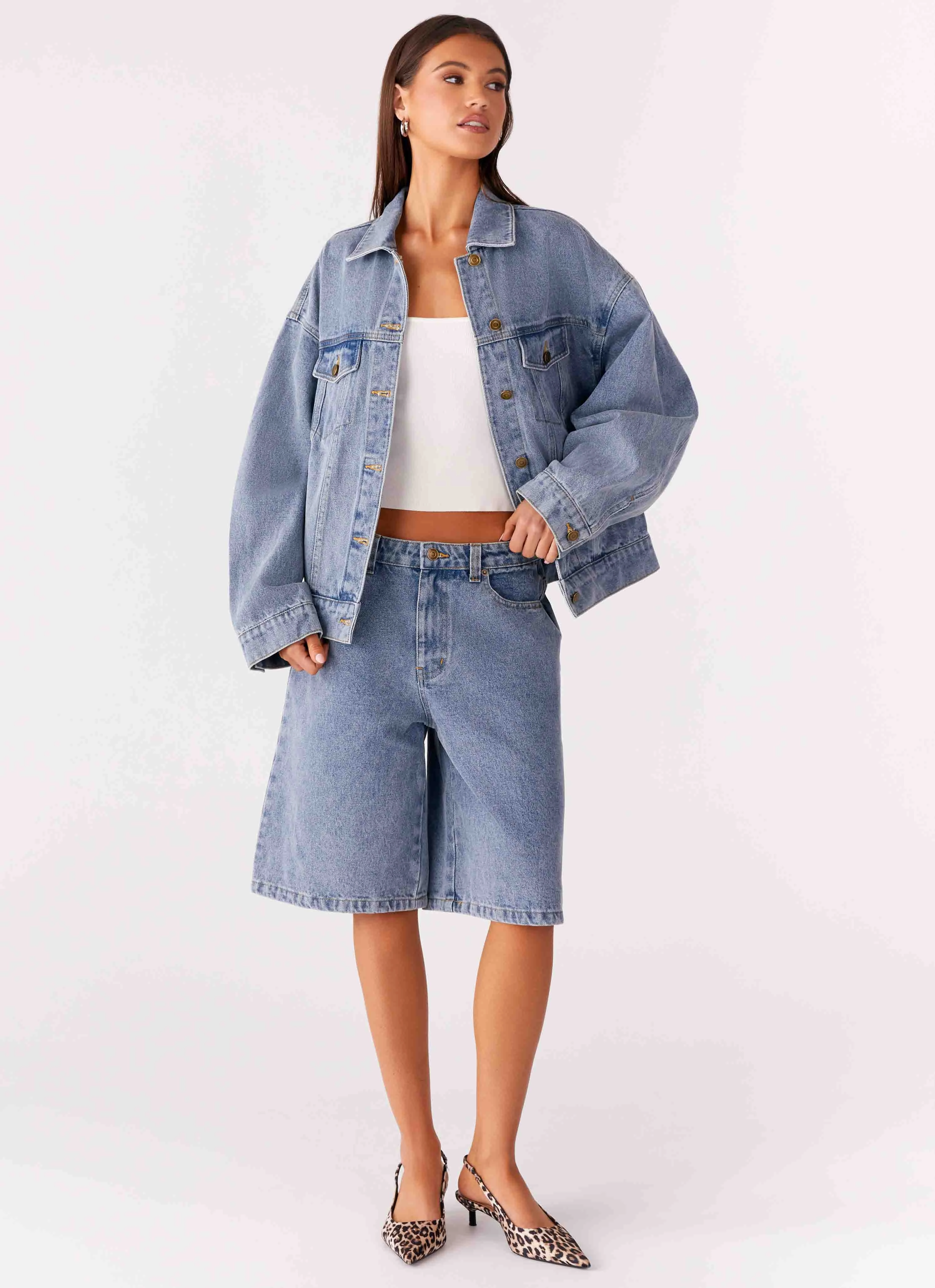 Seamless Design Orleans Denim Jorts - Blue