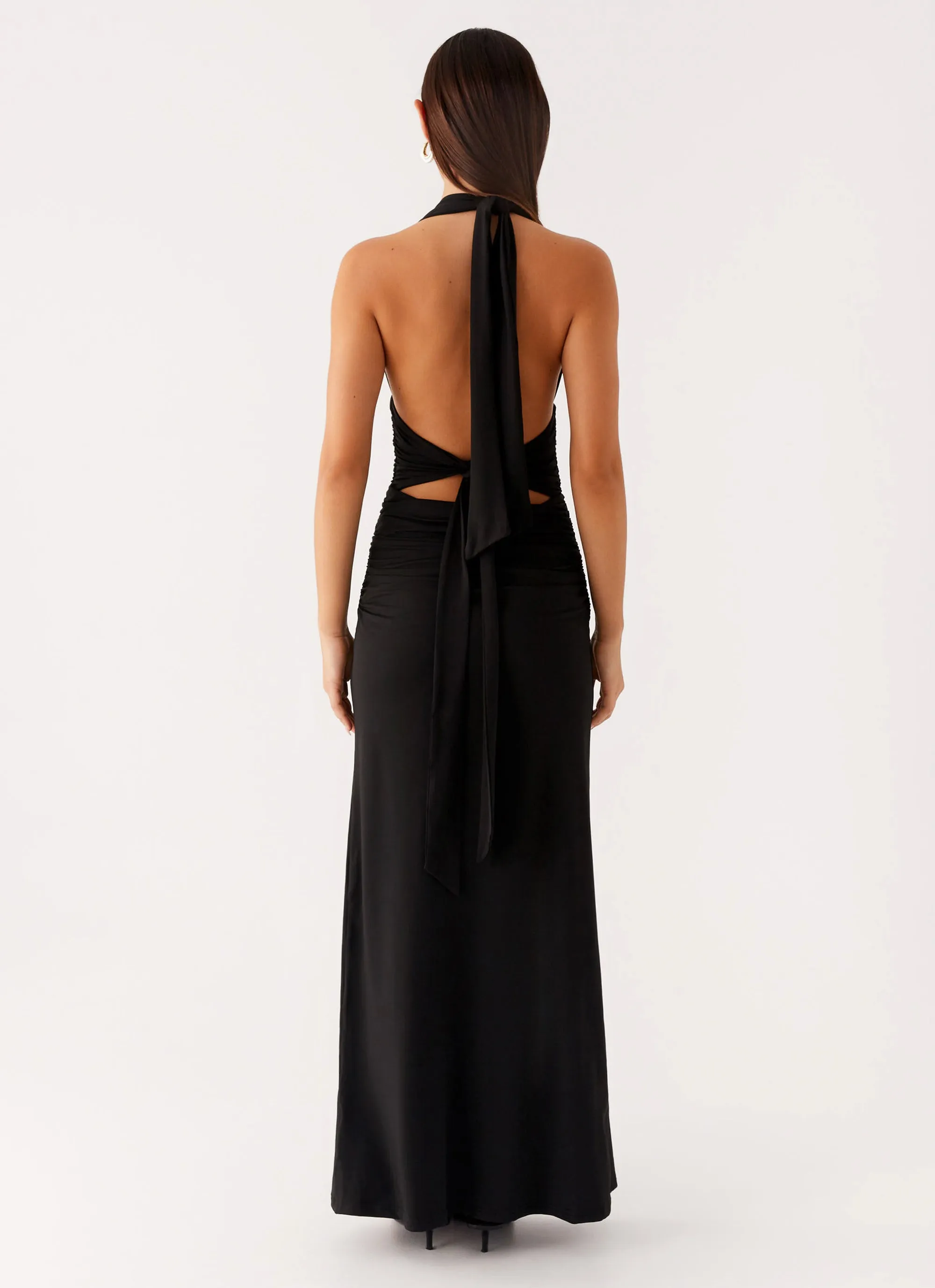 Urban Ready Adalie Halter Neck Midi Dress - Black