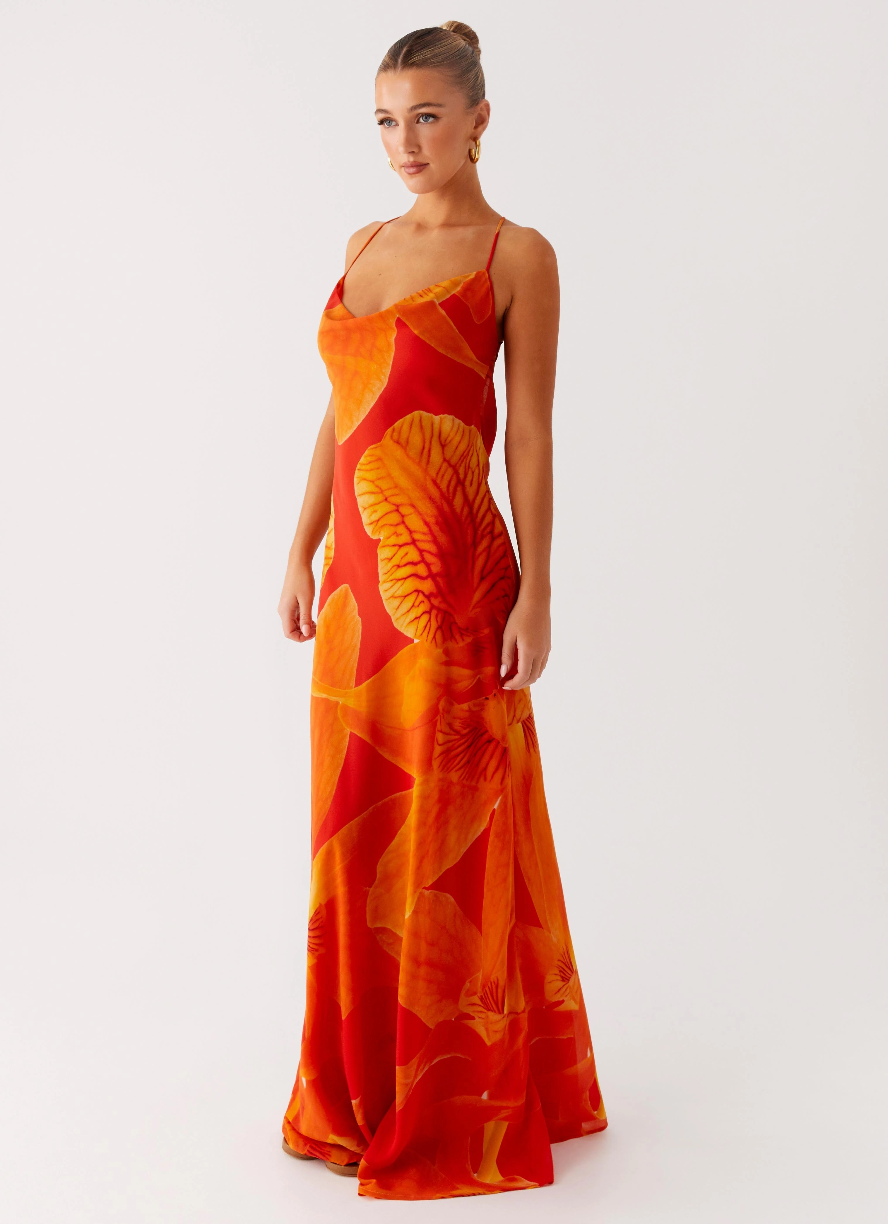 Midafternoon Maxi Dress - Serene Orange Flow Friendly