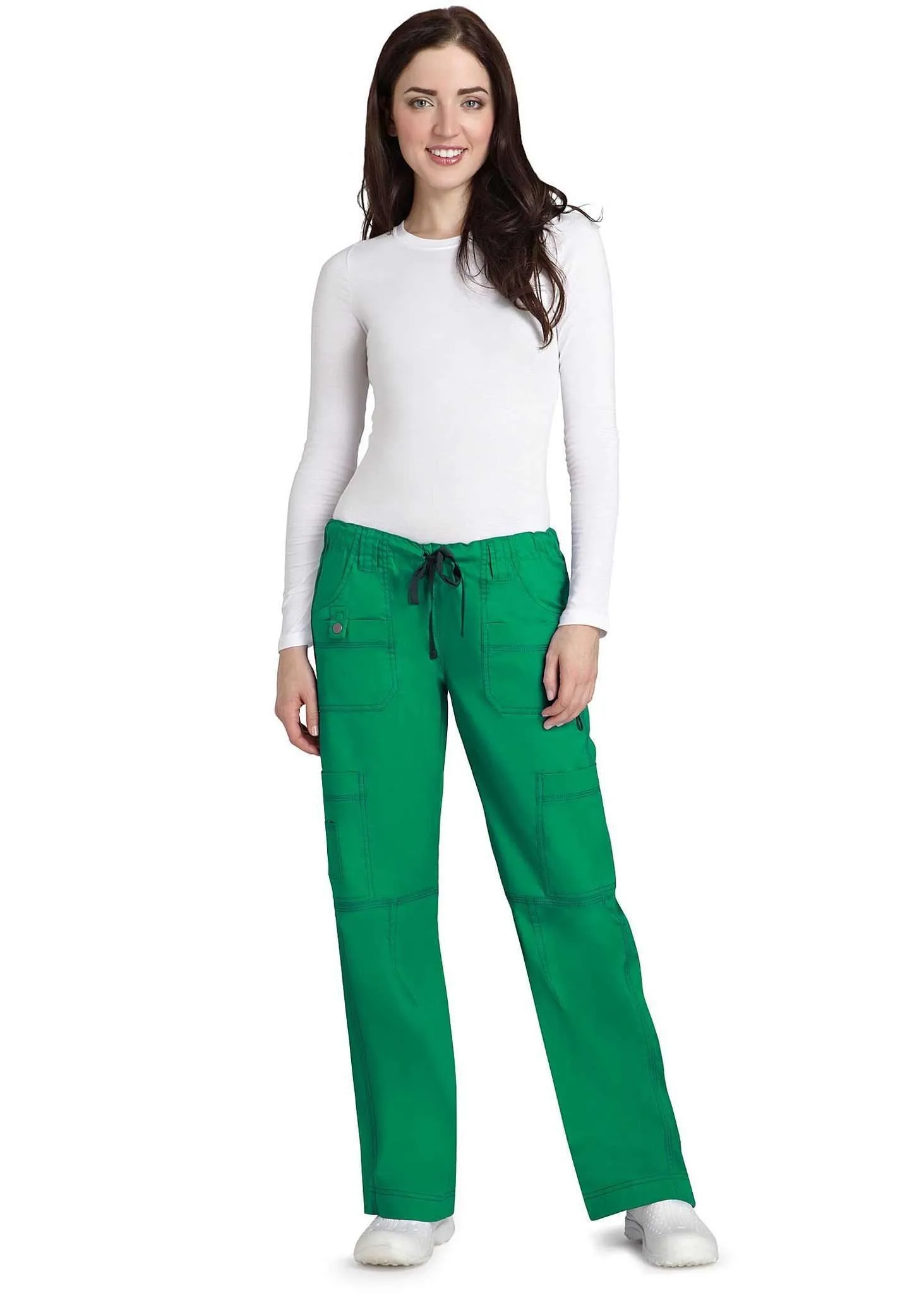 Adar Pop-Stretch Junior Fit Low Rise Multi Pocket Straight Leg Pants Petite