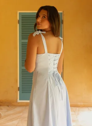 Daily Go Simple Bow Adela Midi Dress - Blue