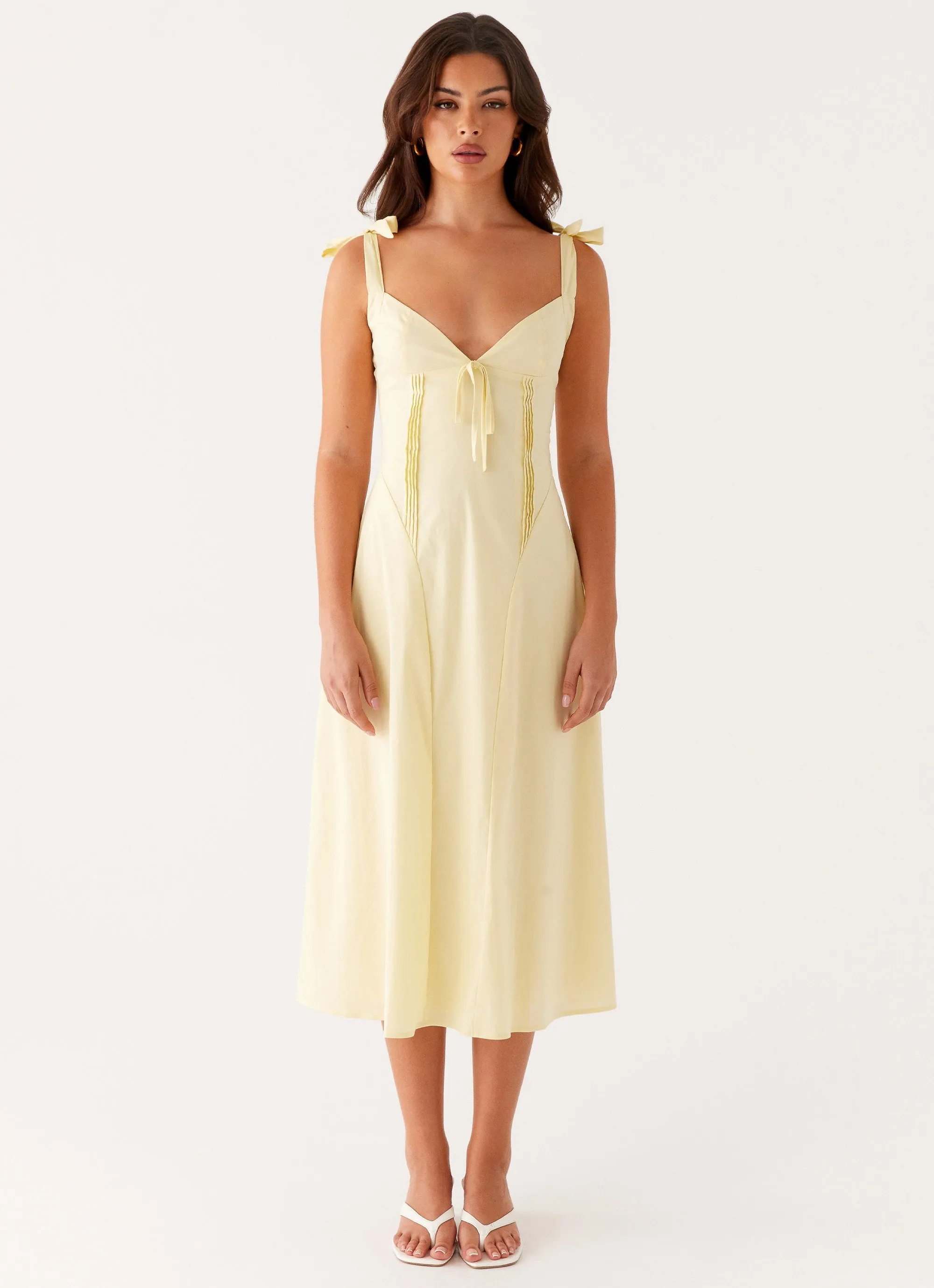 Office Shape Relaxed Mood Adela Midi Dress - Yellow