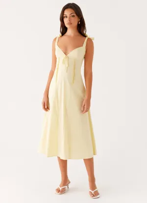 Adela Midi Dress - Yellow Contemporary Look