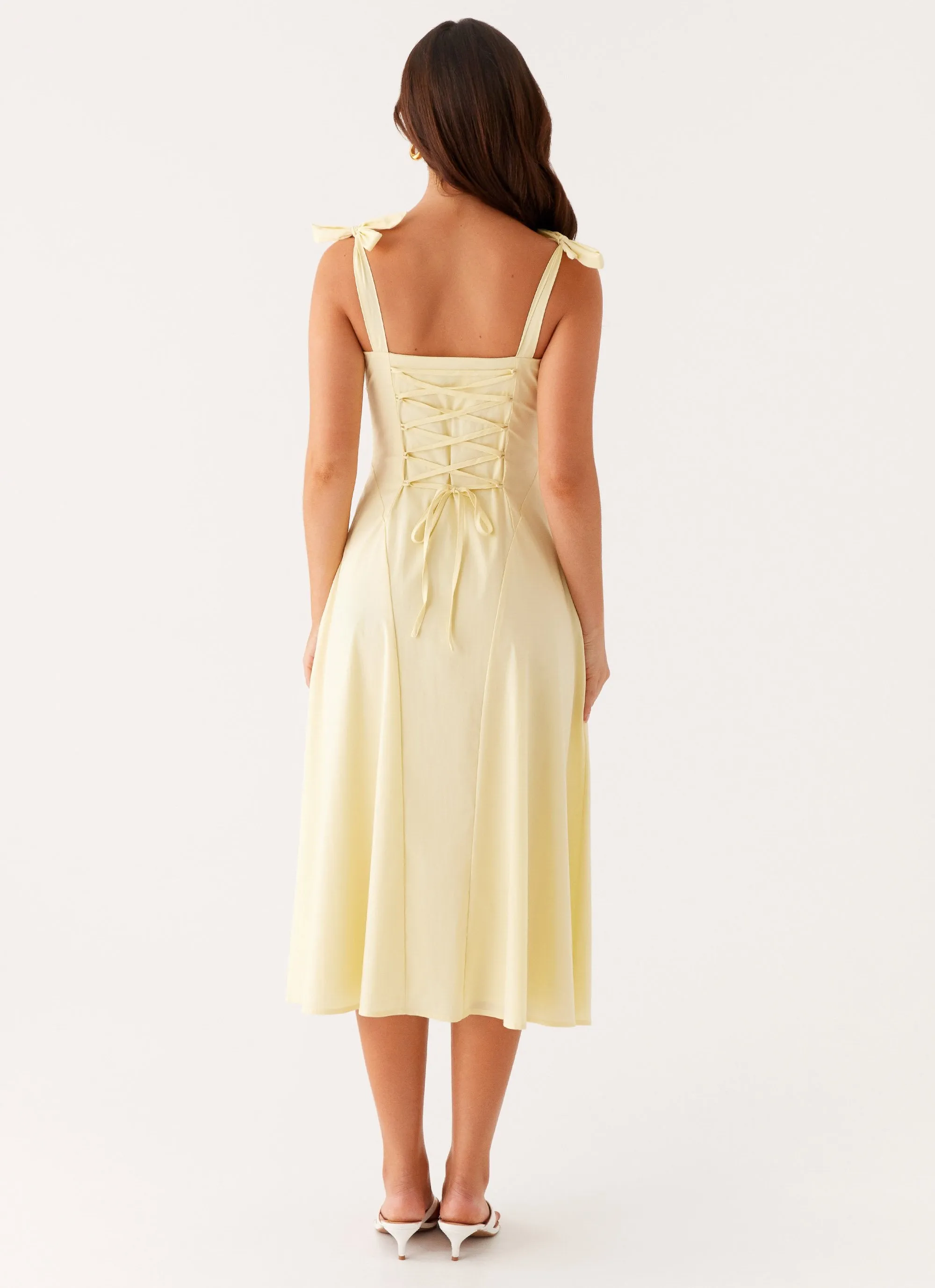 Influencer-Style Adela Midi Dress - Yellow
