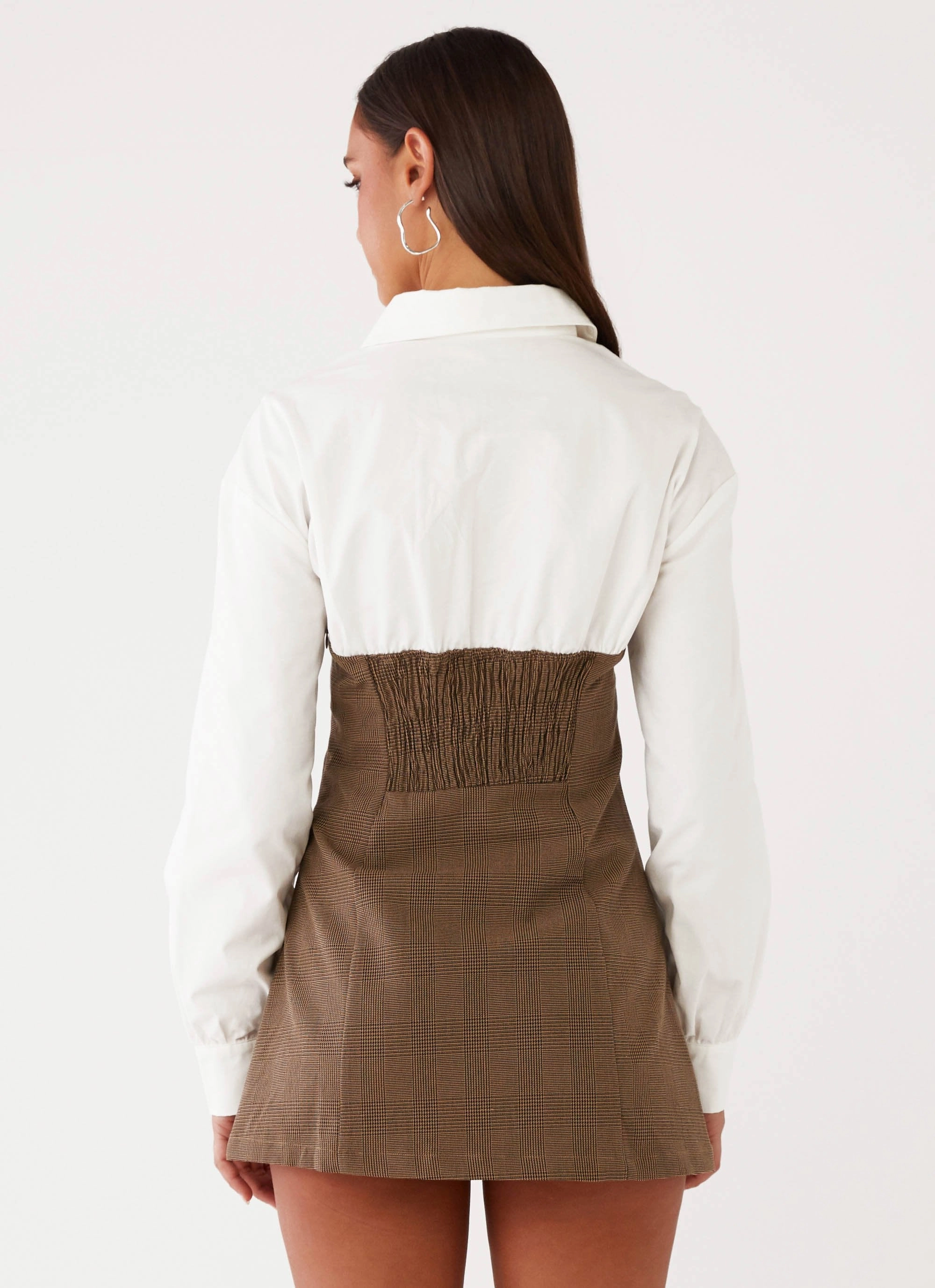 Sophisticated Comfort Adelaide Shirt Mini Dress - Brown