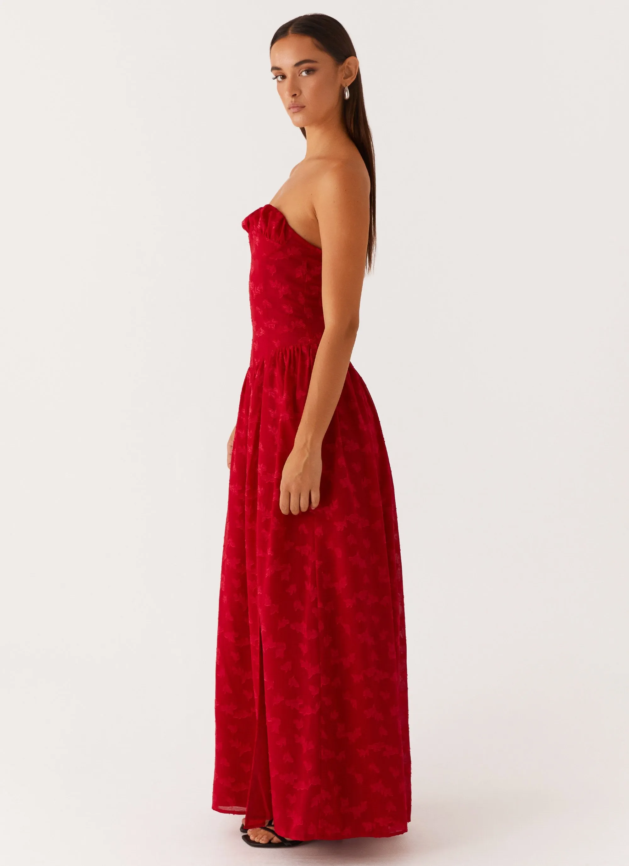 Adira Maxi Dress - Red Lightweight Layer