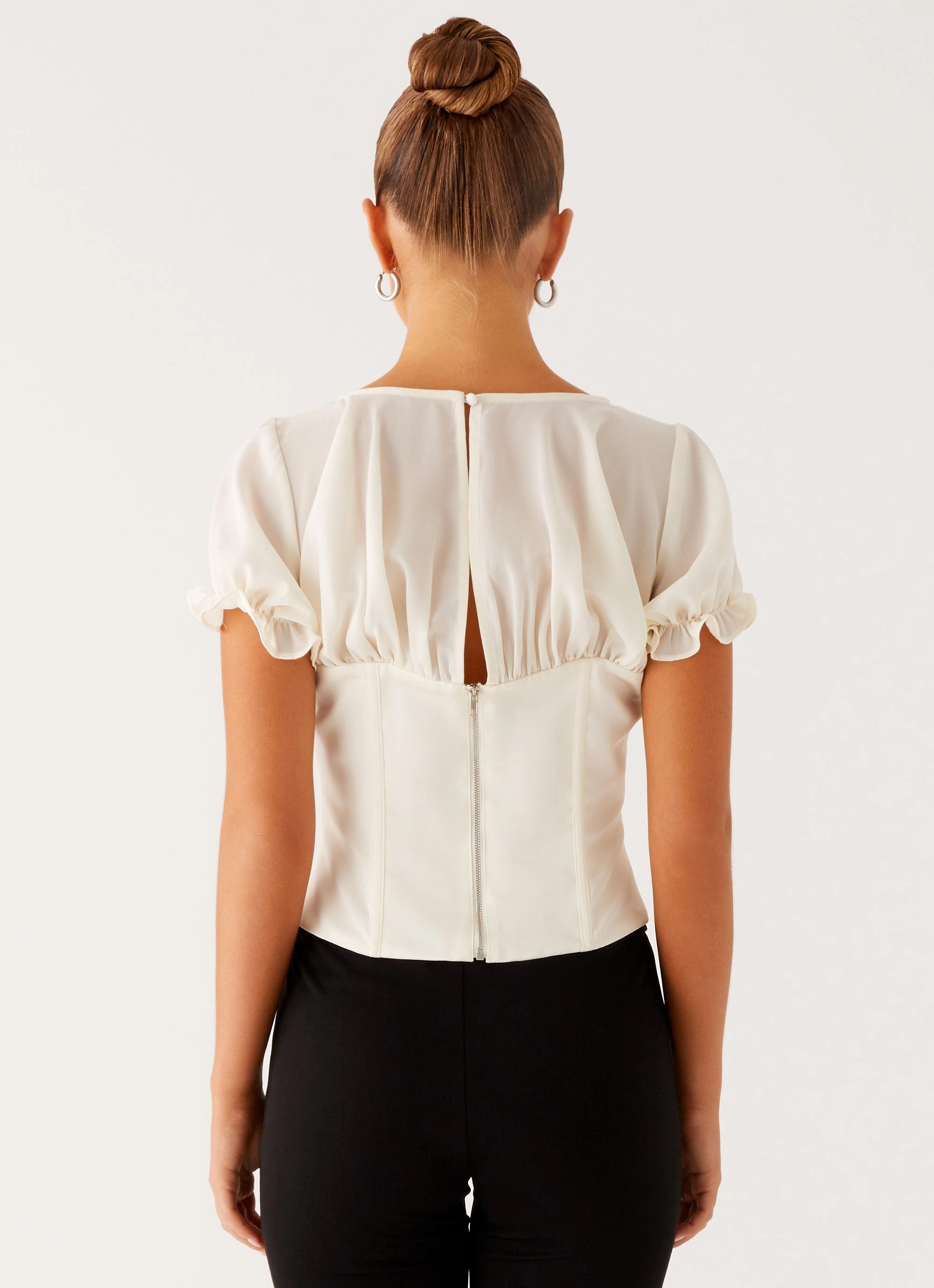 Airflow Mesh Panel Avalee Top - Ivory