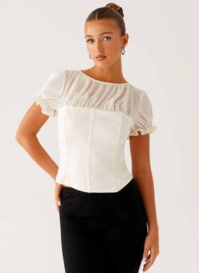 Avalee Top - Ivory Ventilated Side Panels Snag Proof Weave
