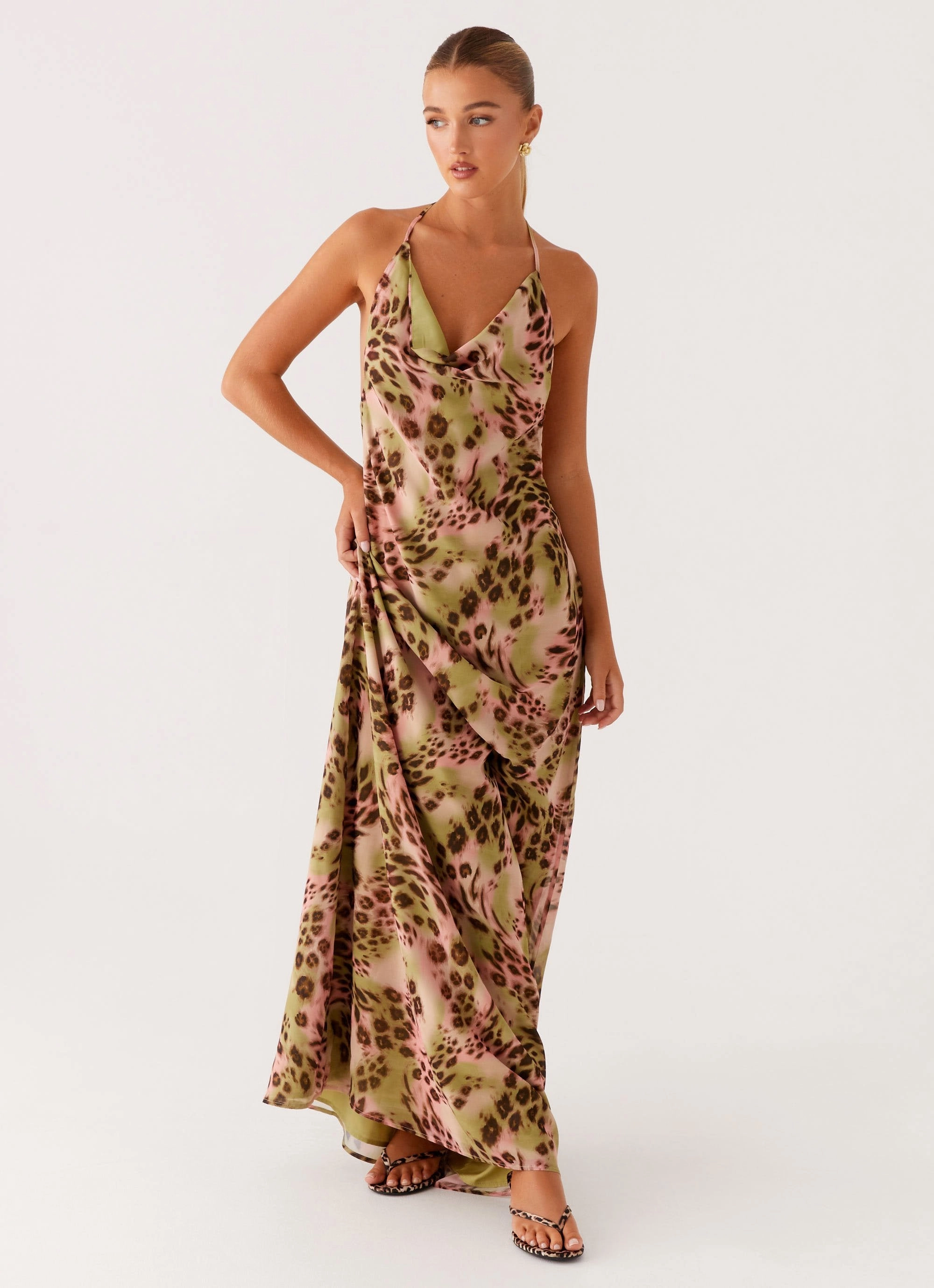 Austeja Maxi Dress - Swirl Leo Relaxed-fit ContrastStitching